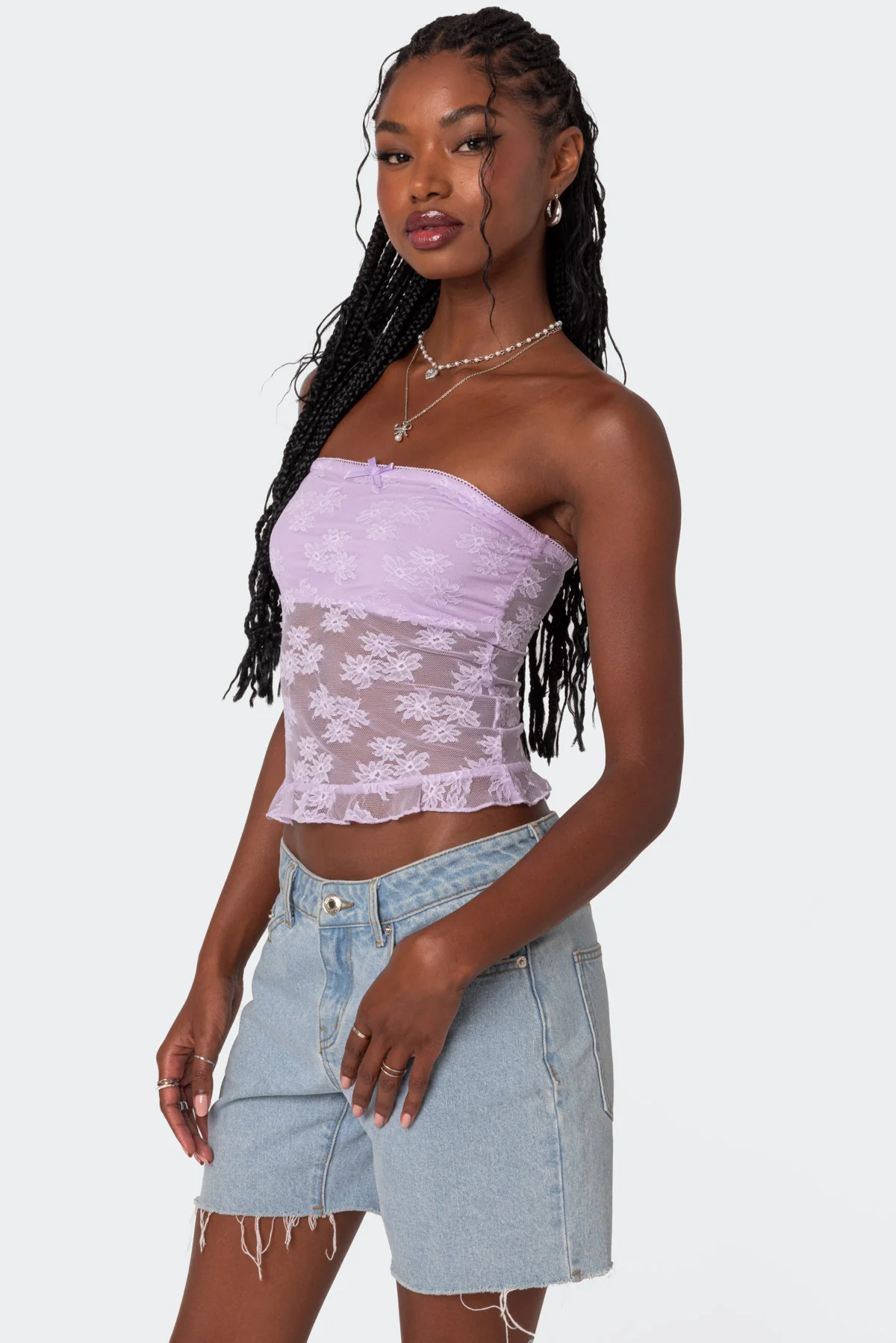 Ballet Sheer Lace Tube Top - Image 3
