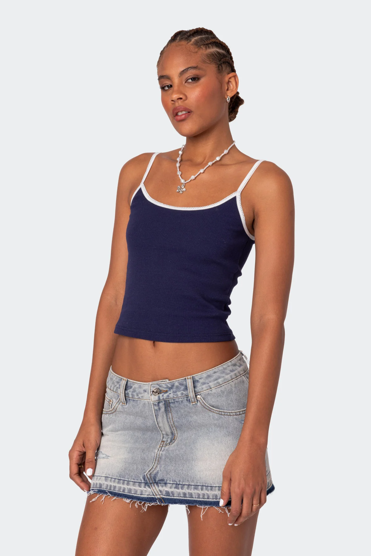 Franky Ribbed Contrast Tank Top - Image 3
