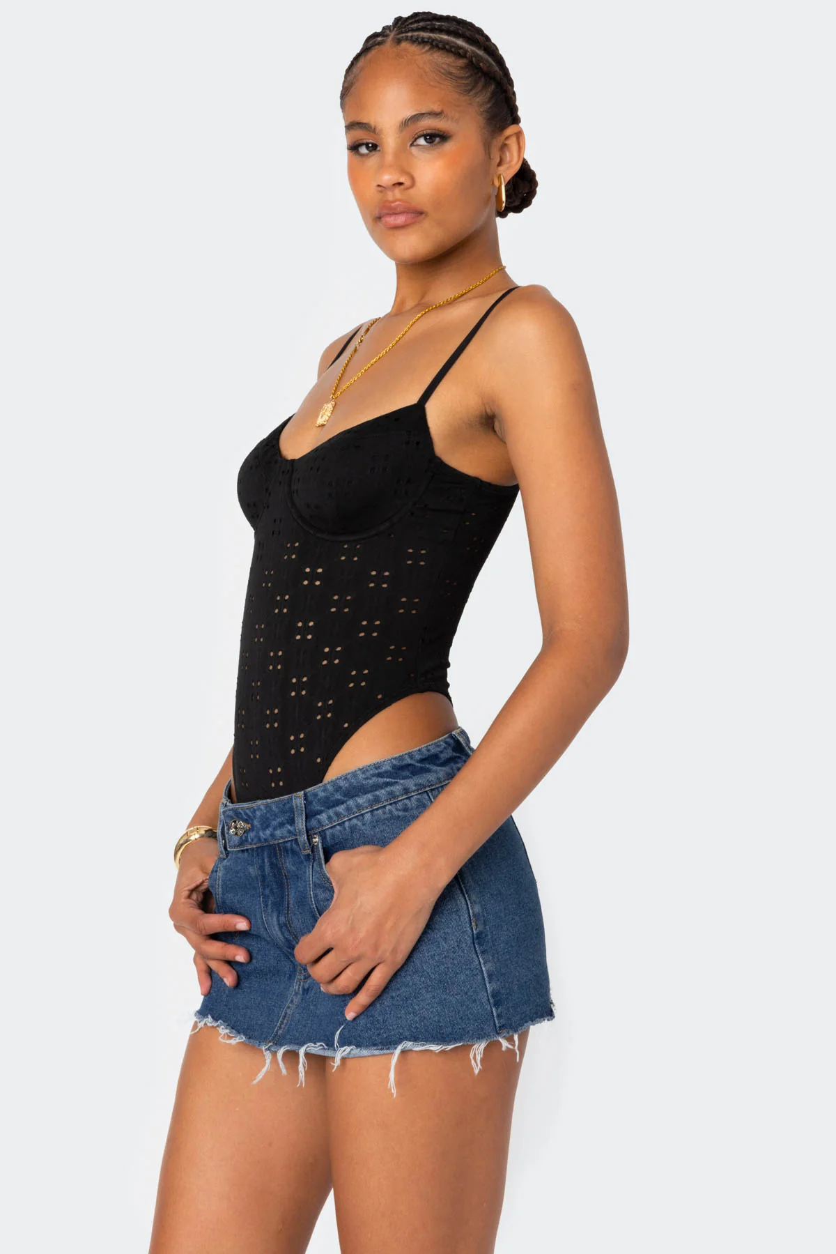 Raven Cupped Eyelet Bodysuit - Image 3