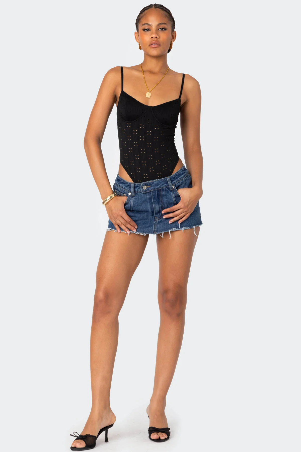 Raven Cupped Eyelet Bodysuit - Image 4