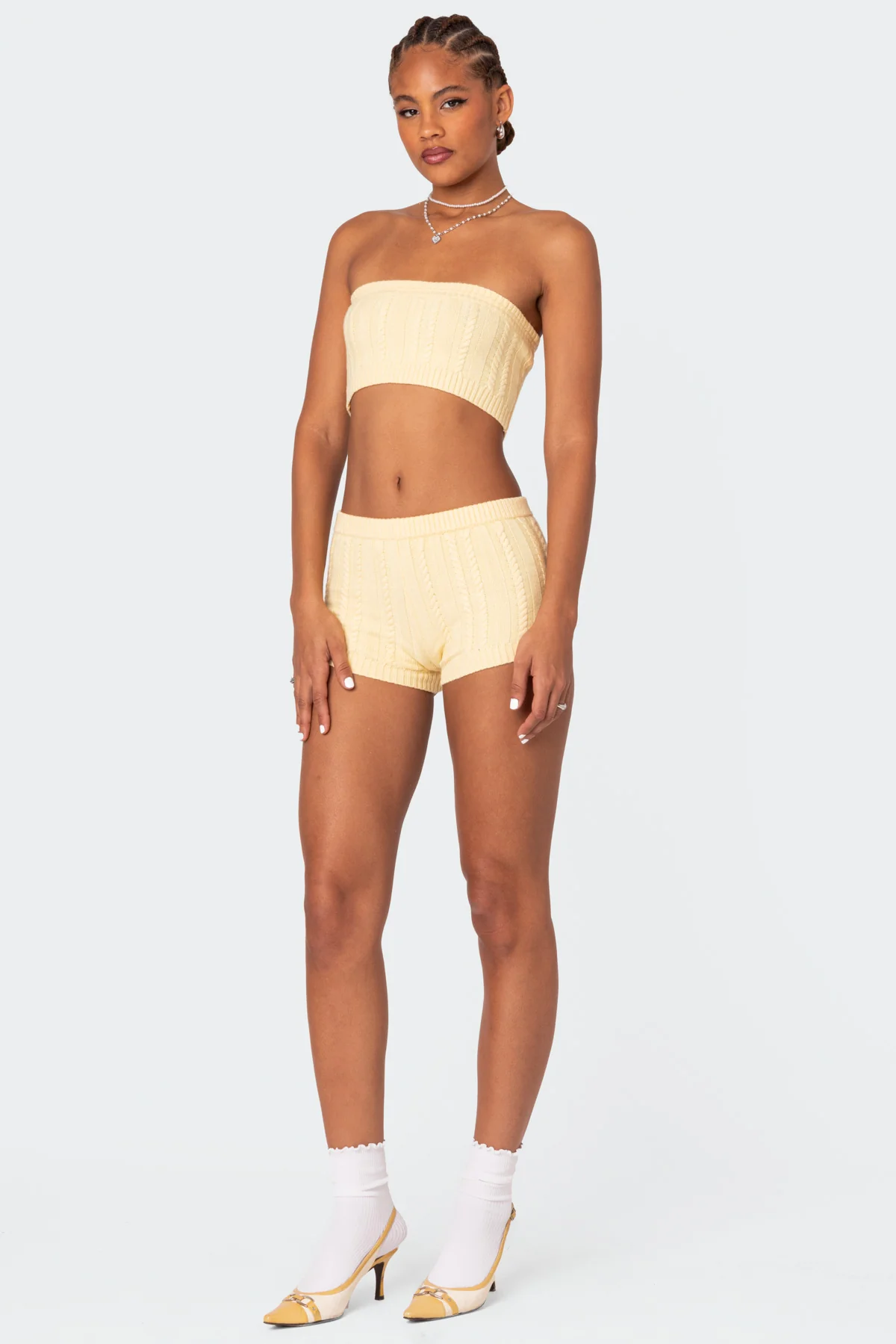 Raegan Cable Knit Shorts - Image 3