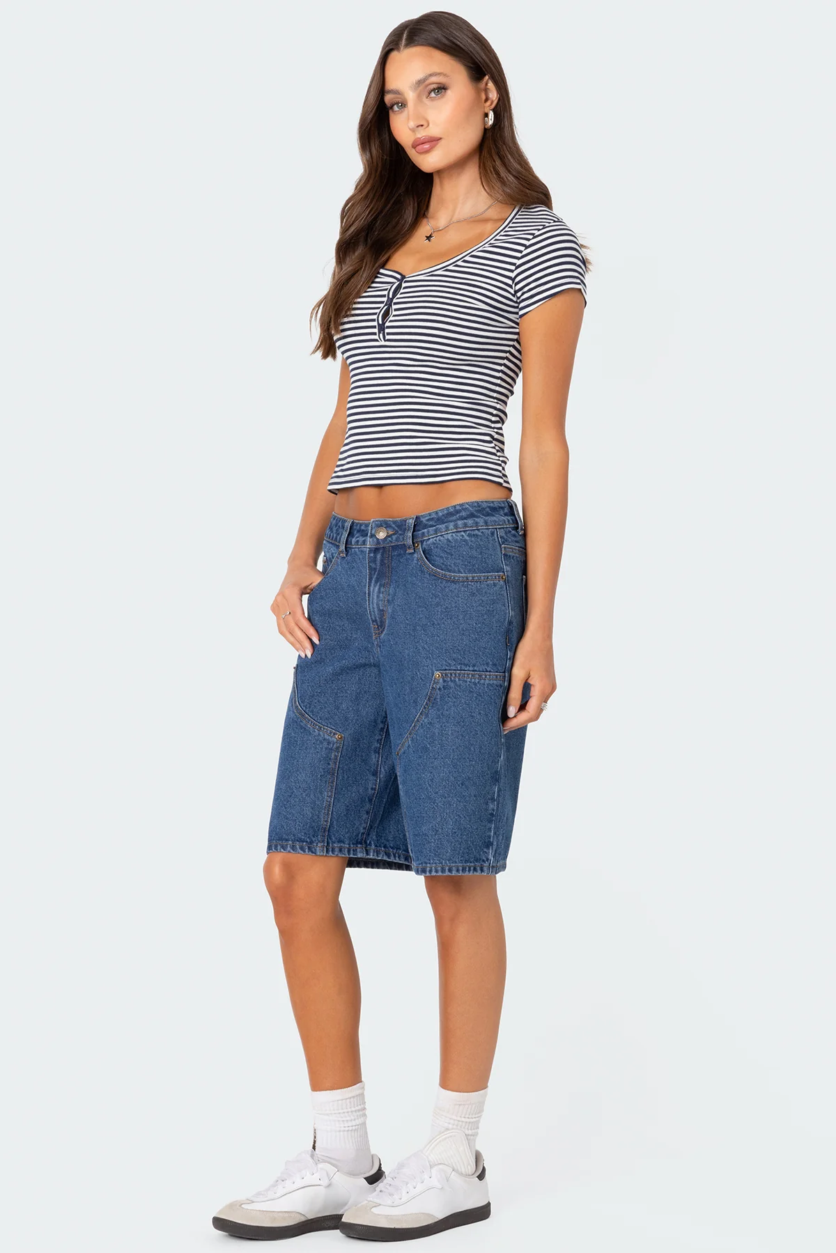 Kady Striped Henley T Shirt - Image 5