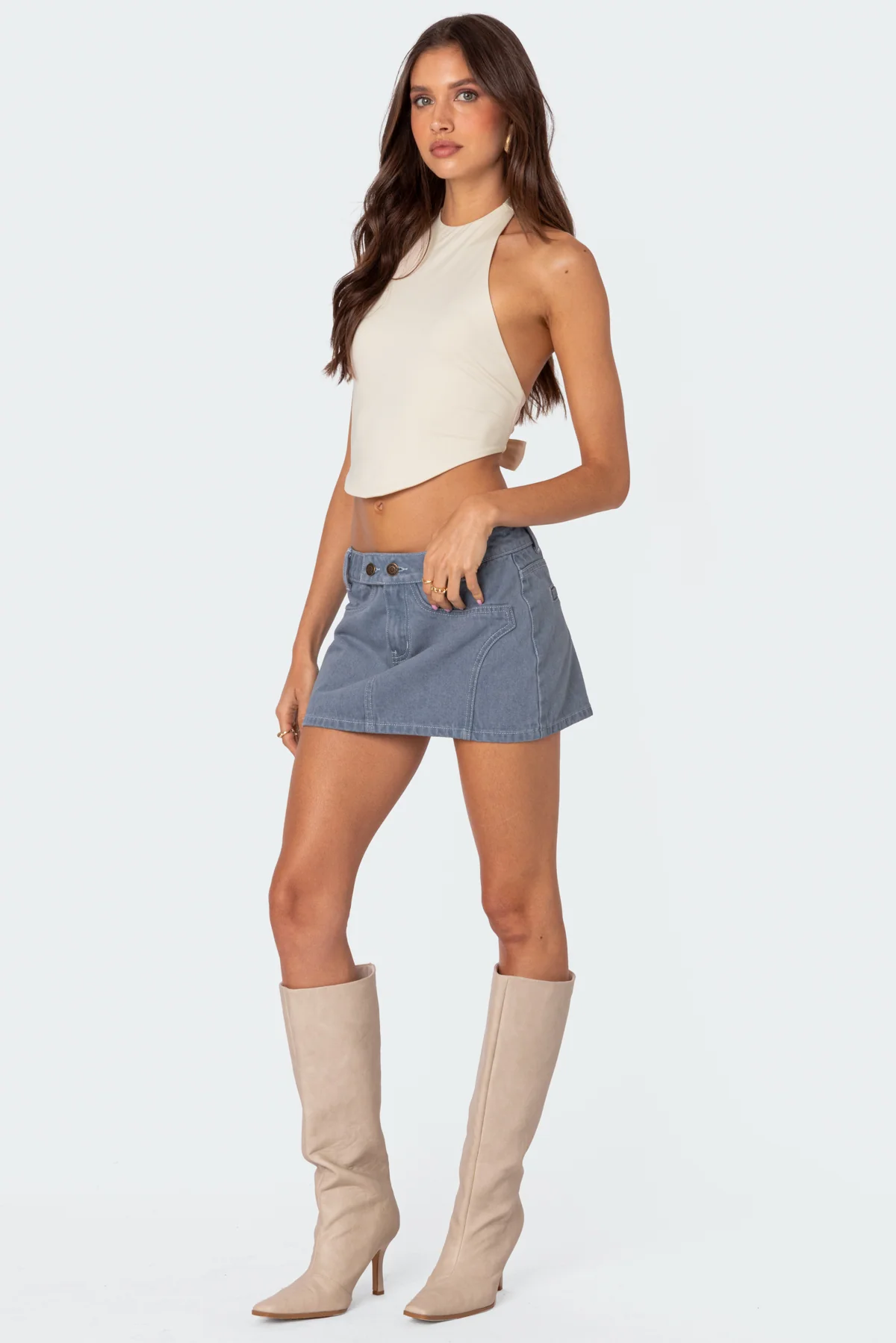 Louisa Denim Mini Skirt - Image 3