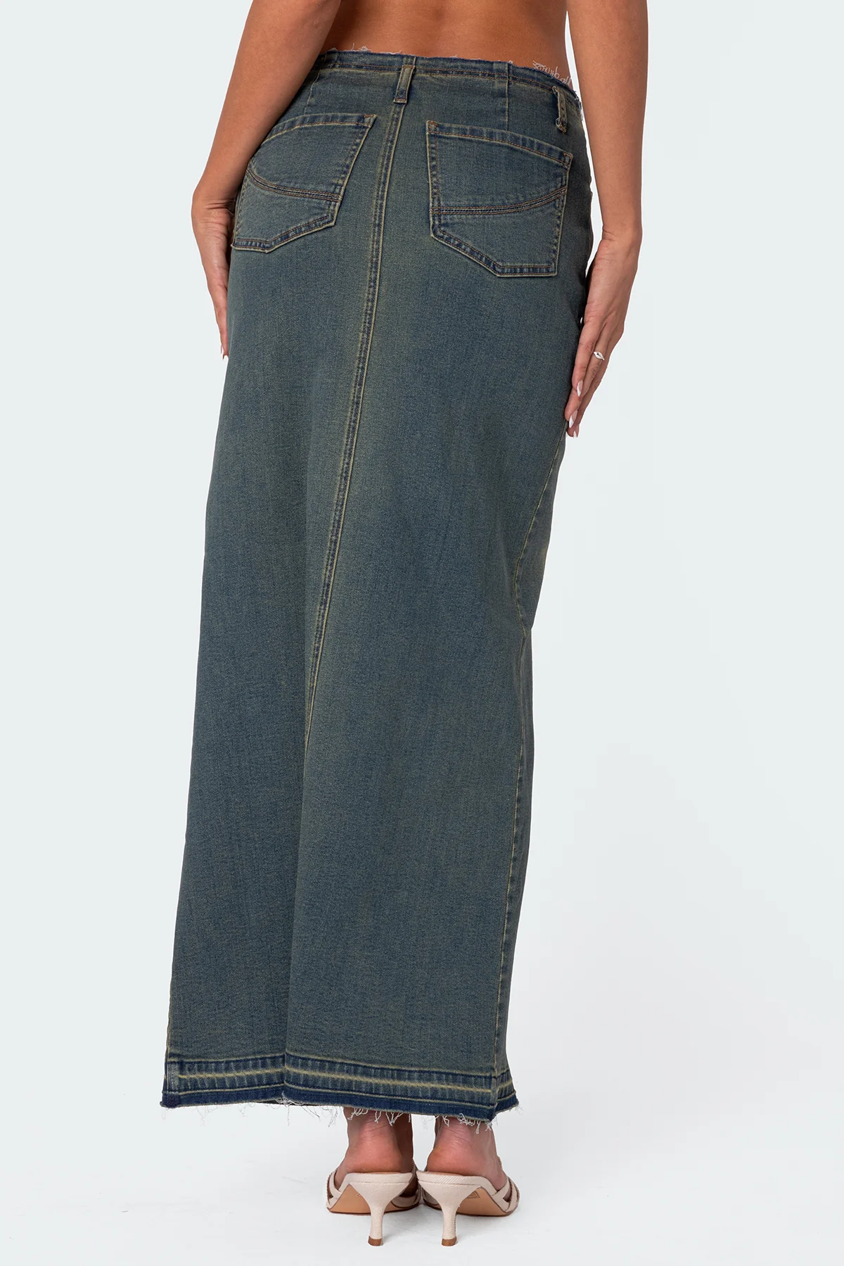 Lexy Washed Denim Maxi Skirt - Image 5