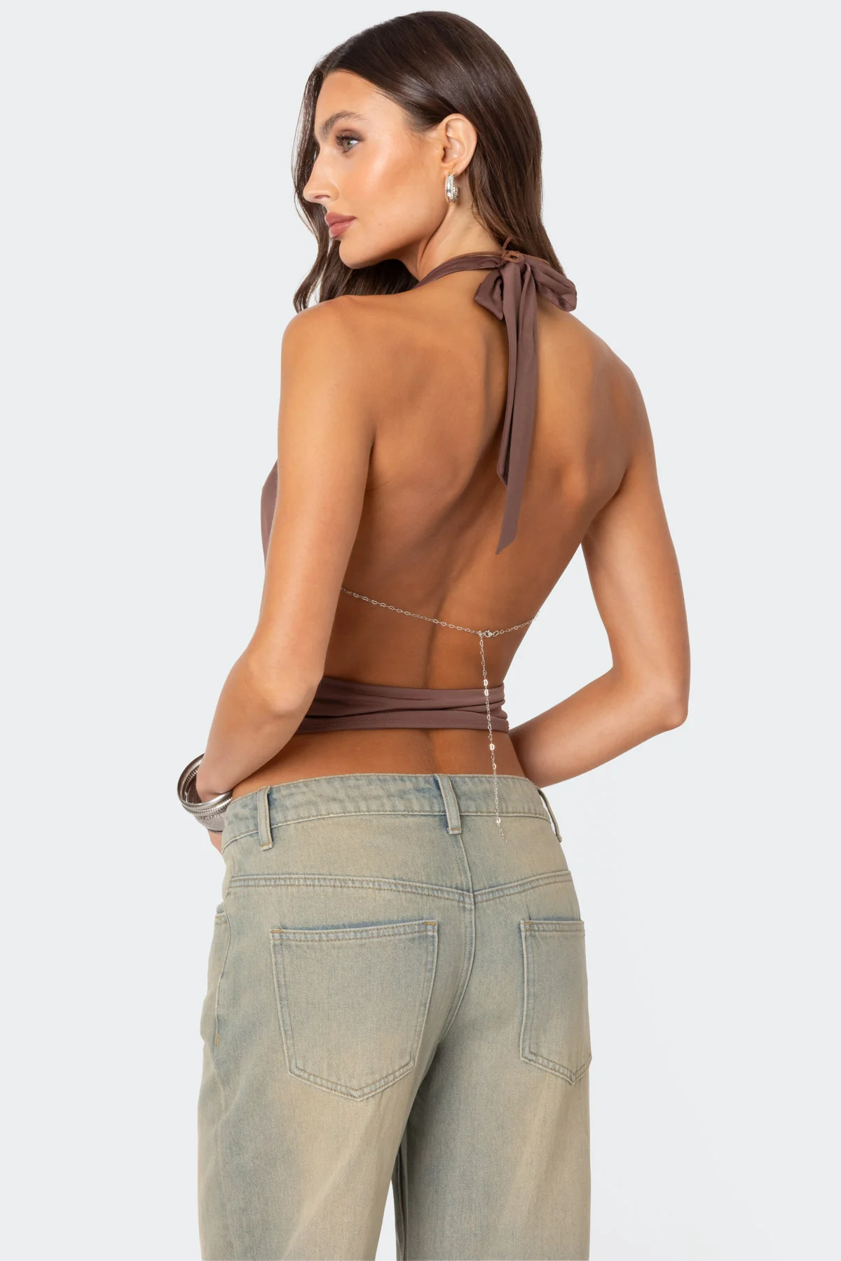 Deep Cowl Neck Open Back Top - Image 4