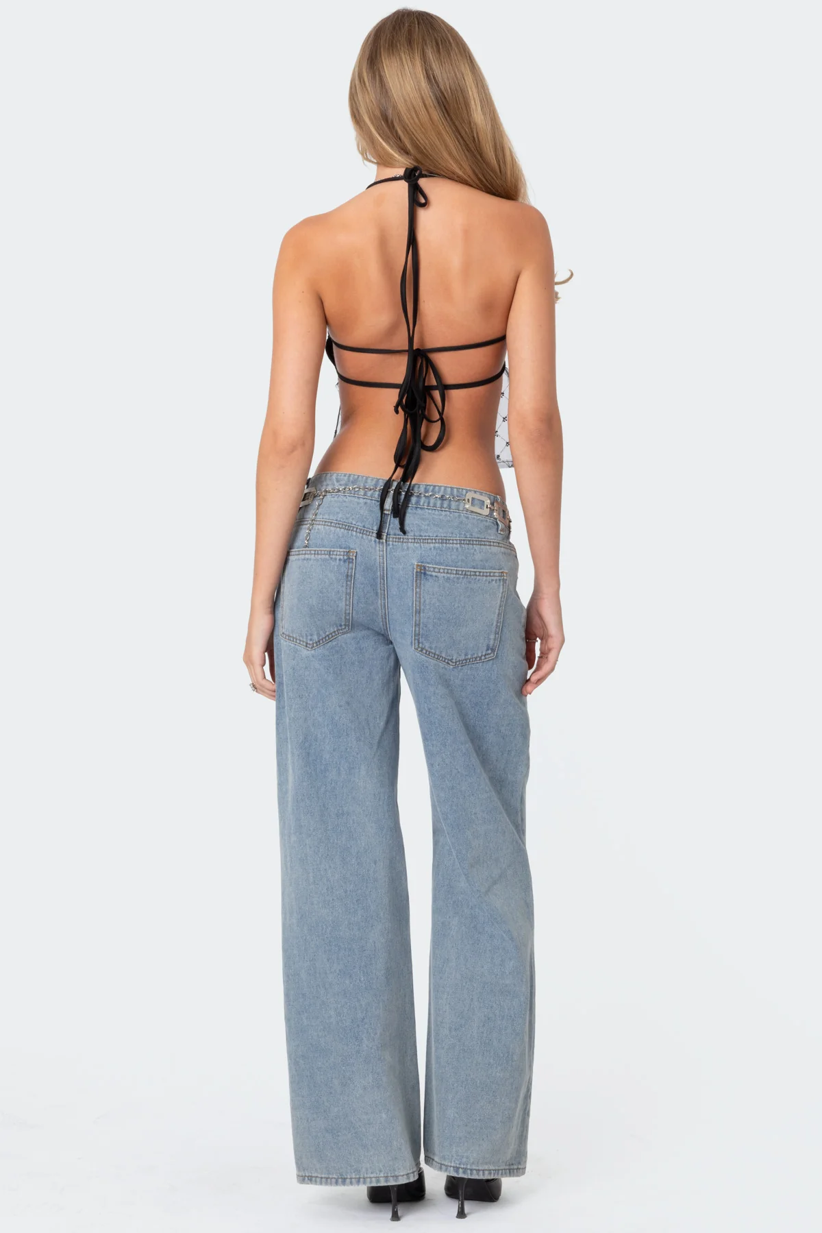 Sheer Sequin Backless Top - Image 2