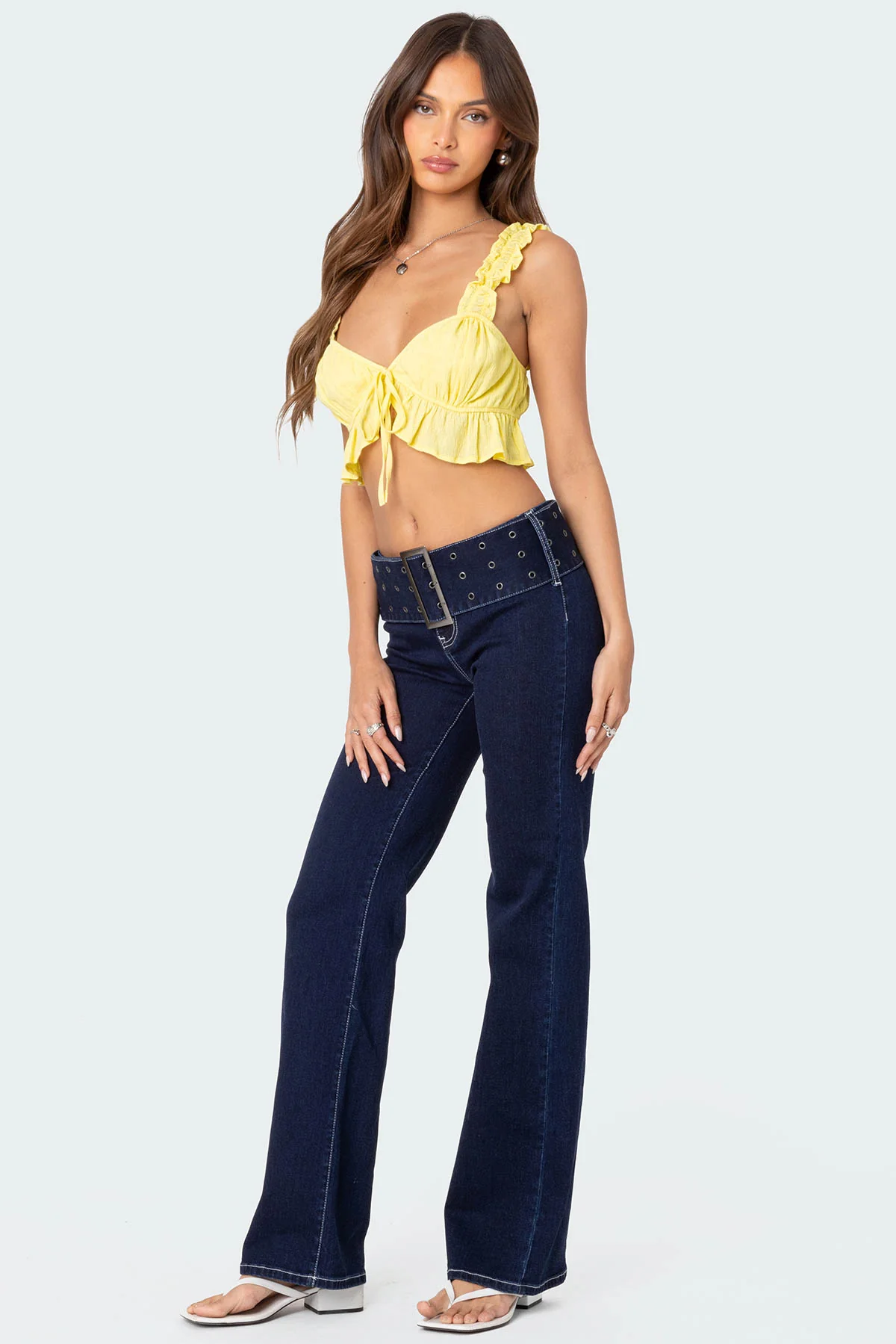 Tie Front Ruffled Top - Image 3