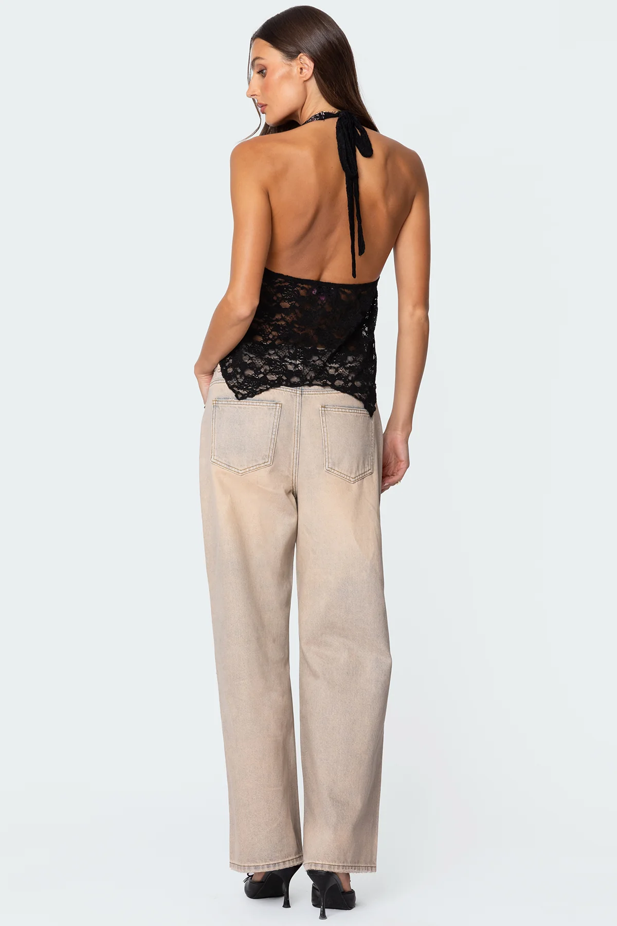Esme Sheer Lace Halter Top - Image 2