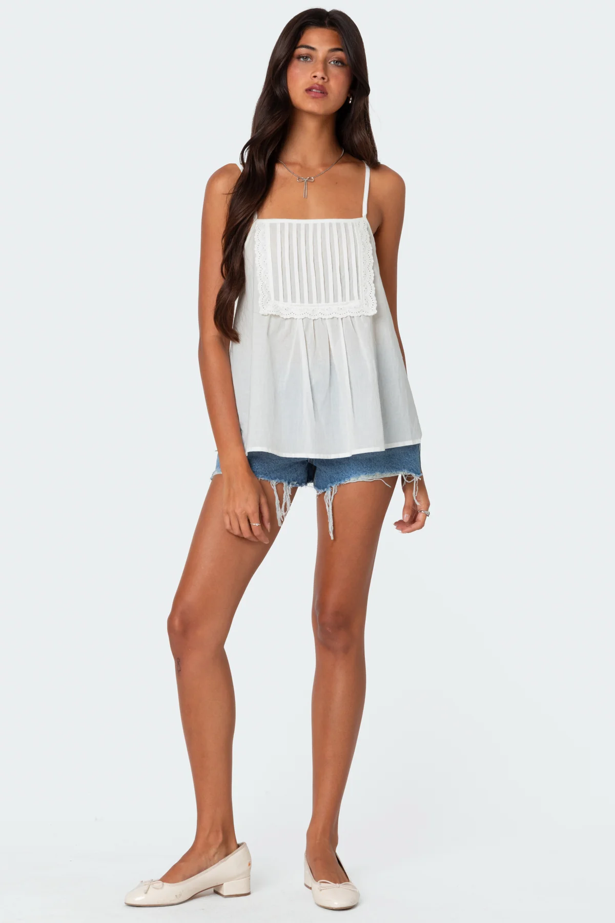 Eyelet Trim Paneled Top - Image 4