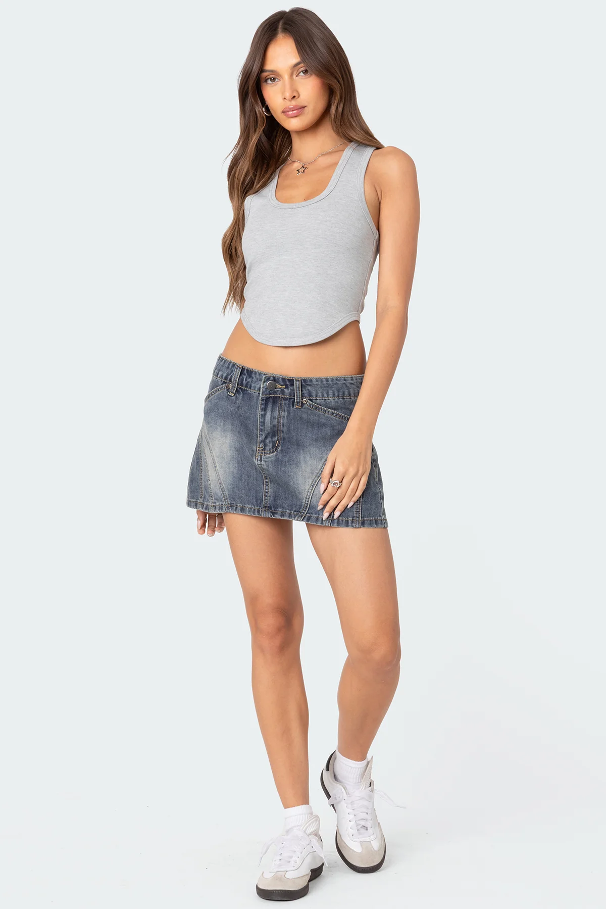 Dipped Racer Back Tank Top - Image 2