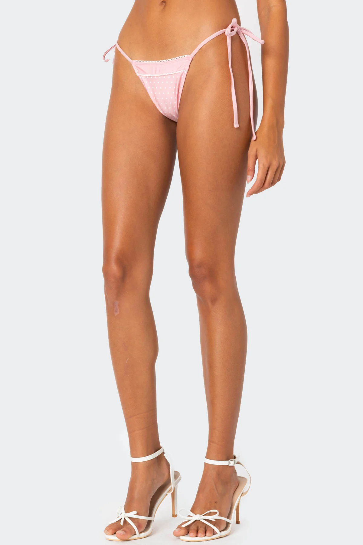 Contrast Polka Dot String Bikini Bottom - Image 4