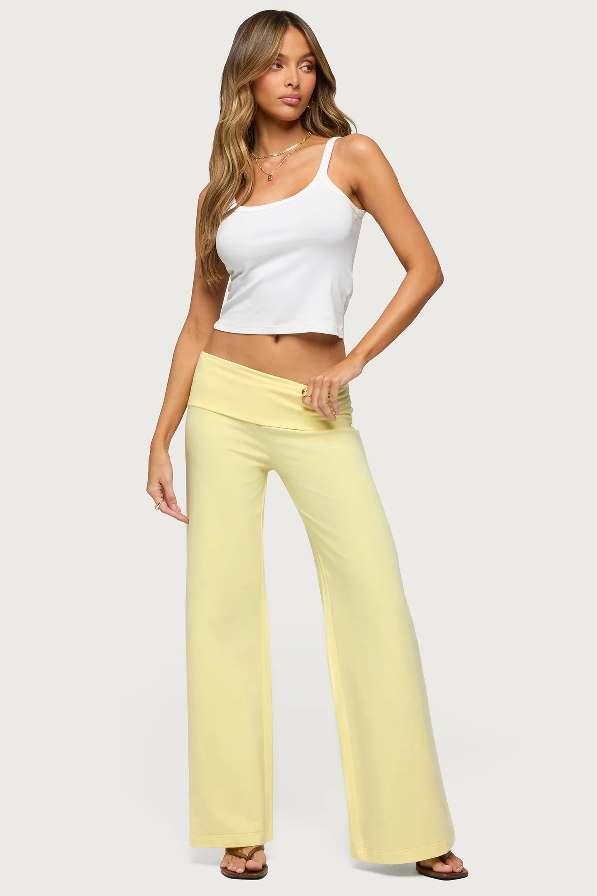 Wide Leg Foldover Pants - Image 5