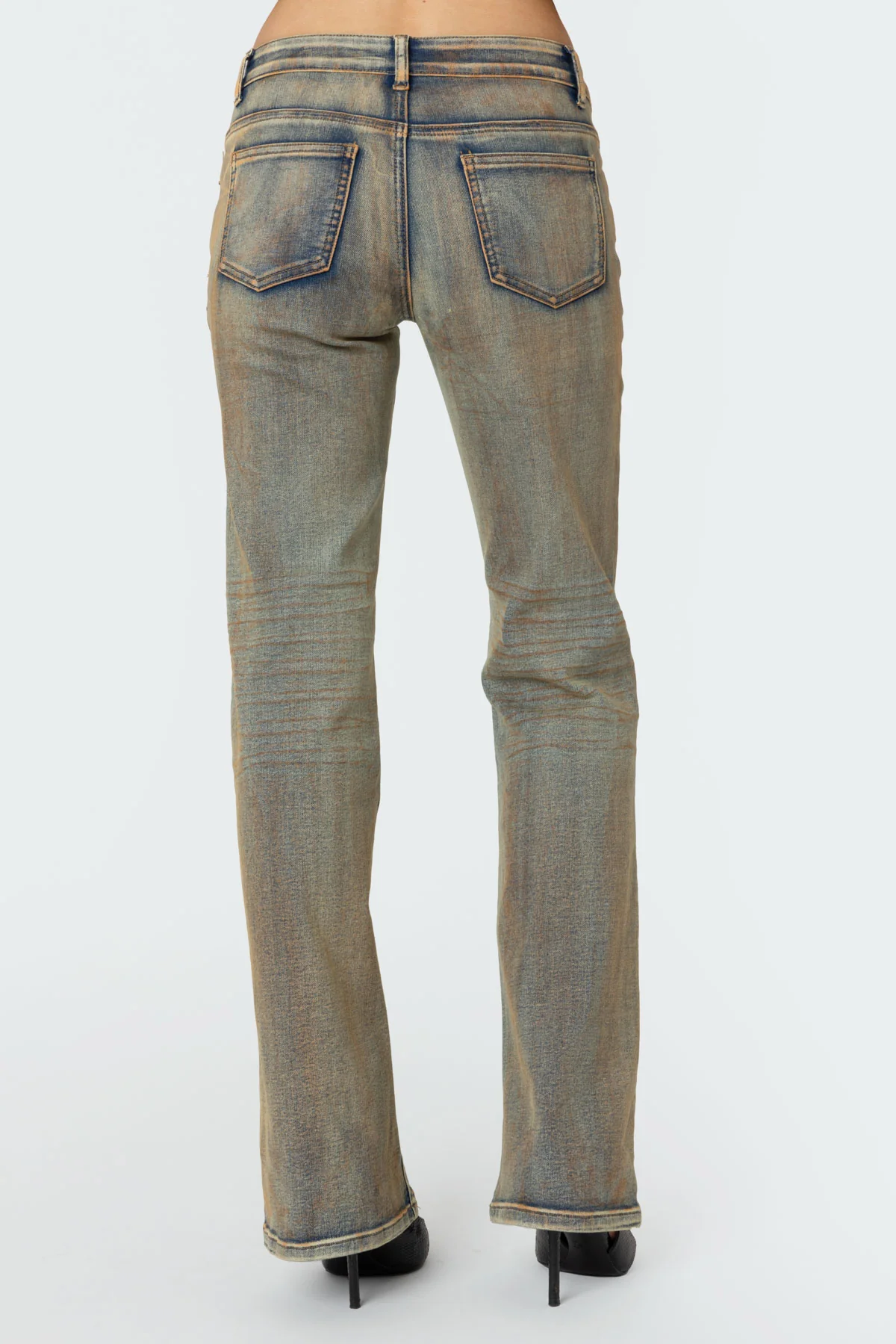 Bina Mud Washed Low Rise Flared Jeans - Image 5