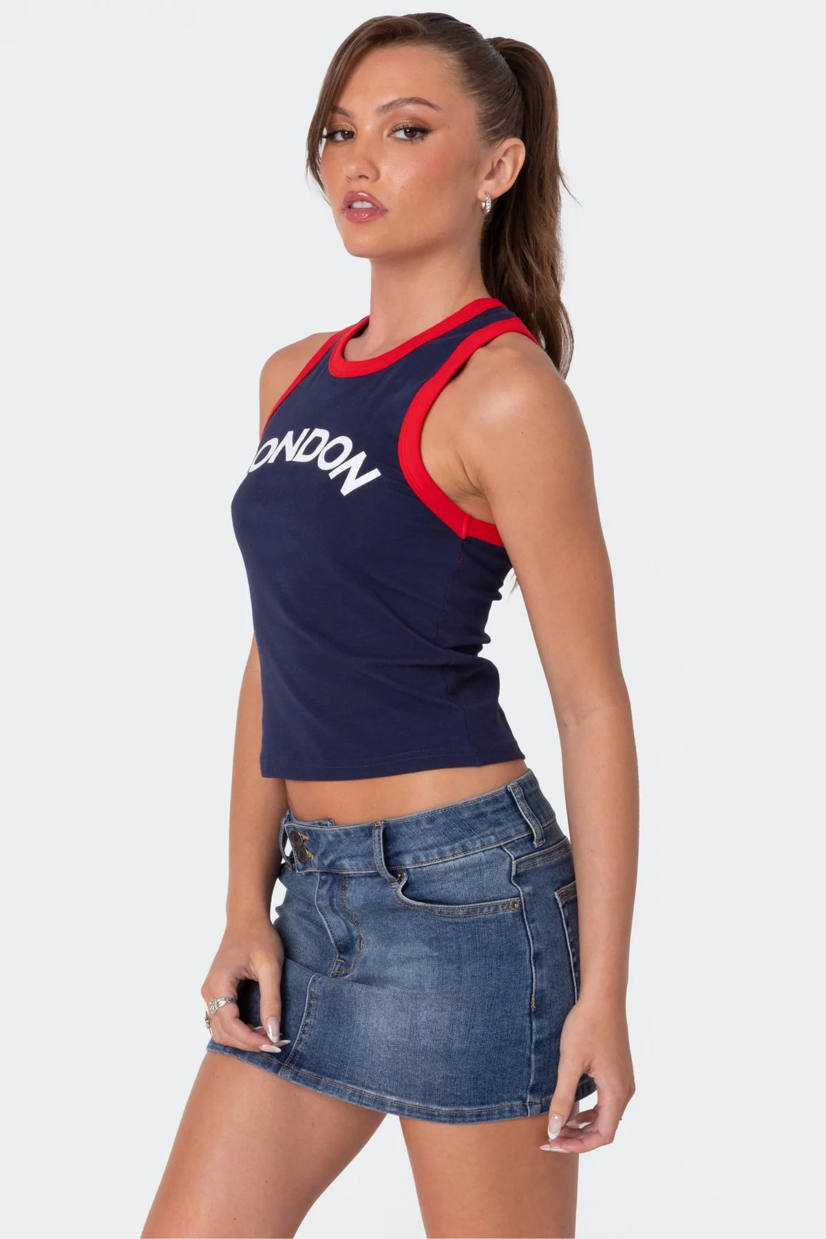 London Girl Contrast Tank Top - Image 3