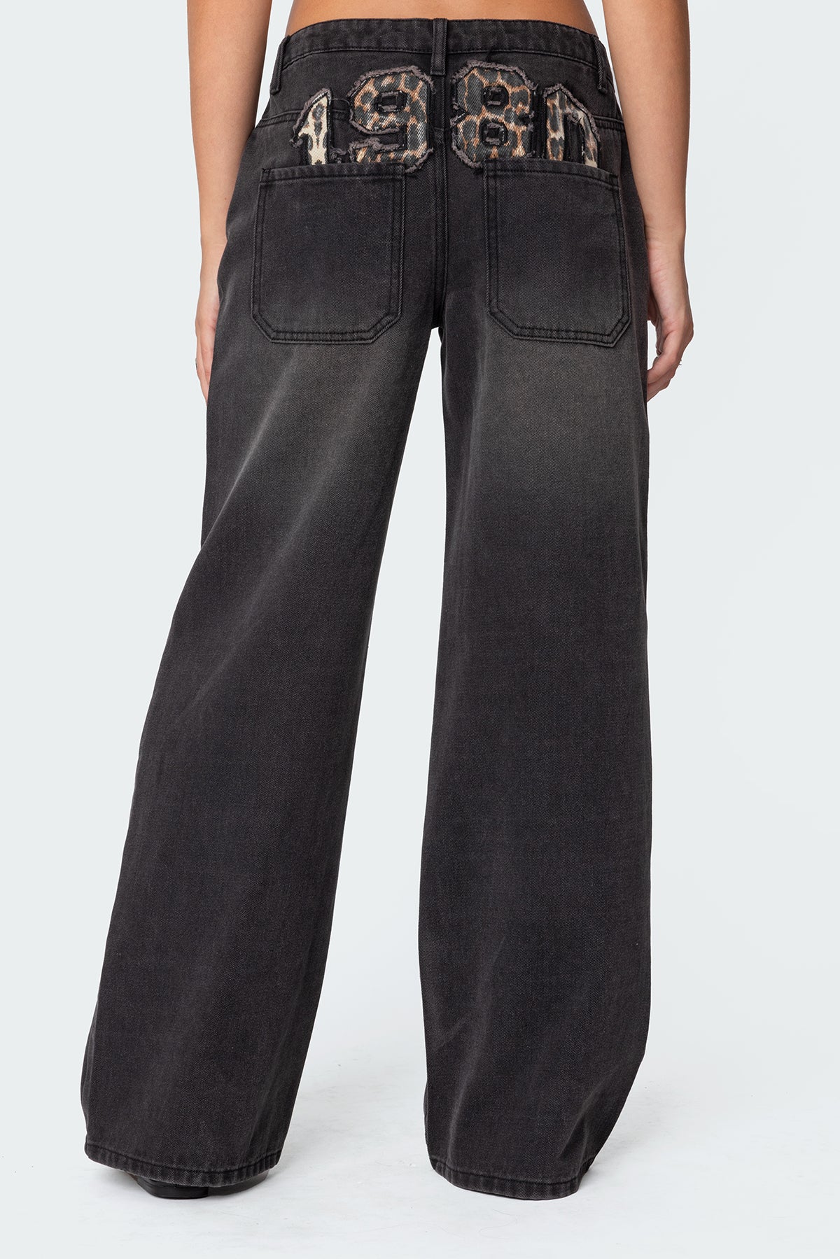 1980 Leopard Patch Low Rise Baggy Jeans - Image 4