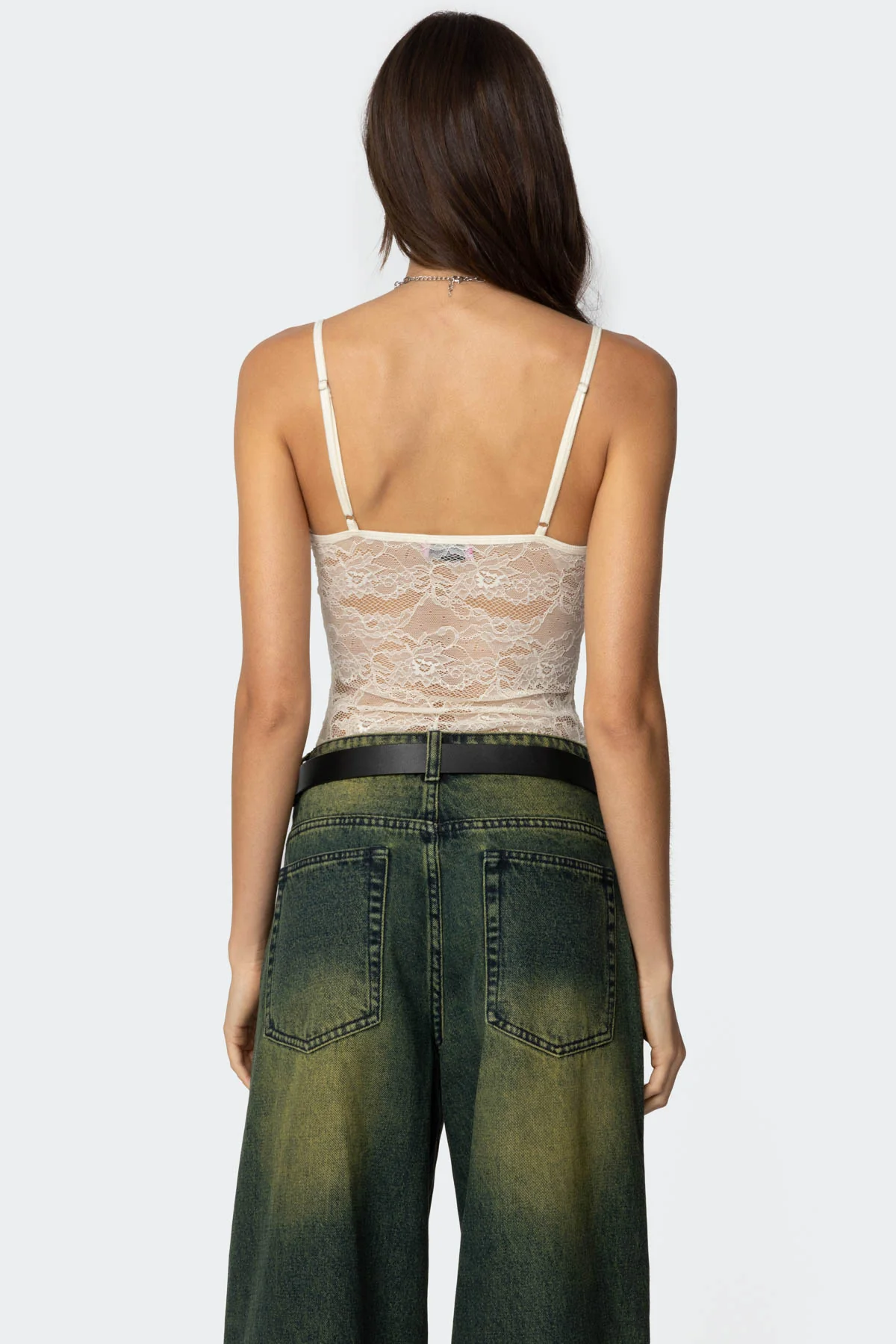 Strappy Sheer Lace Bodysuit - Image 5