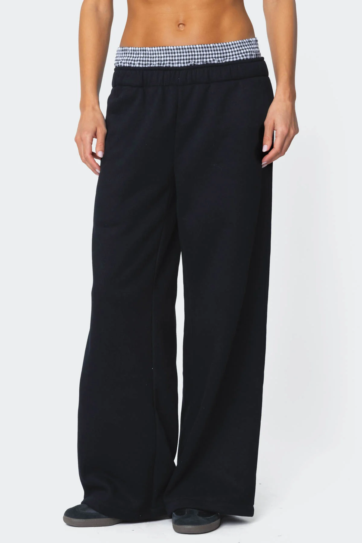 Gingham Boxer Detail Sweatpants - Image 2