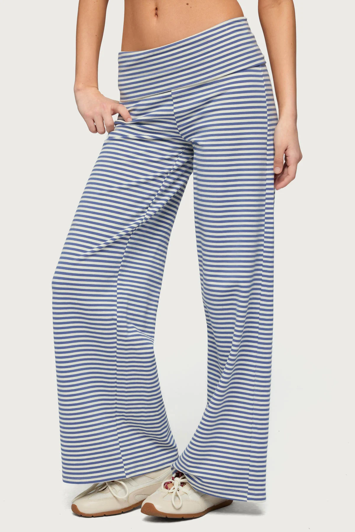 Petite Lilah Striped Fold Over Pants - Image 3