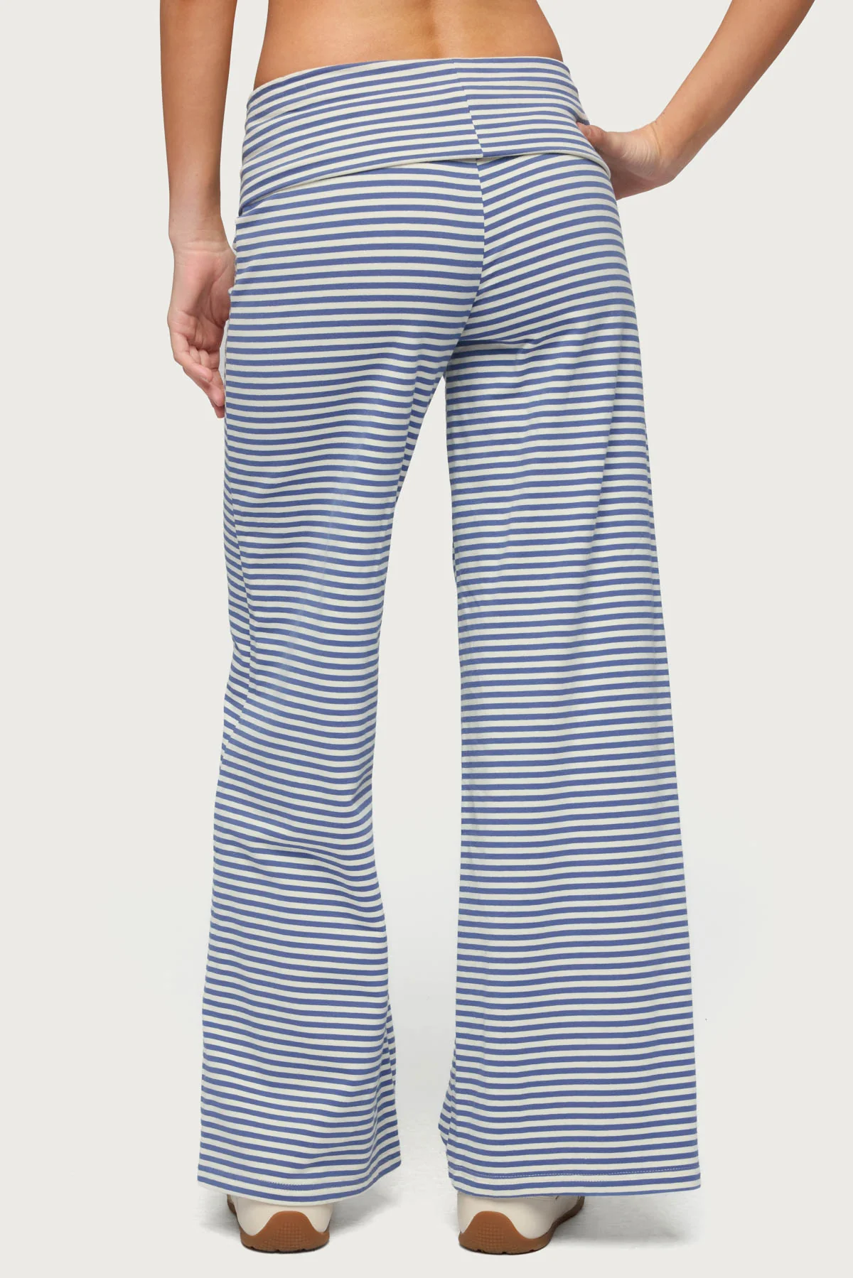 Petite Lilah Striped Fold Over Pants - Image 4