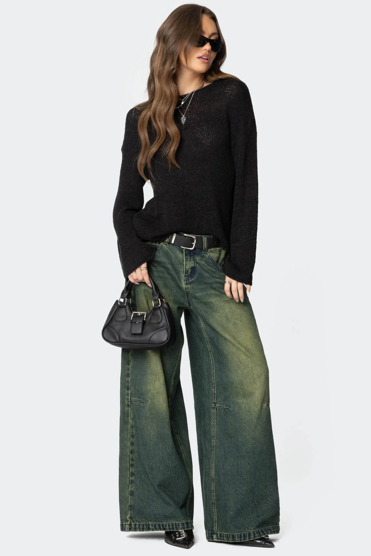 Drop Shoulder Light Knit Sweater - Image 2