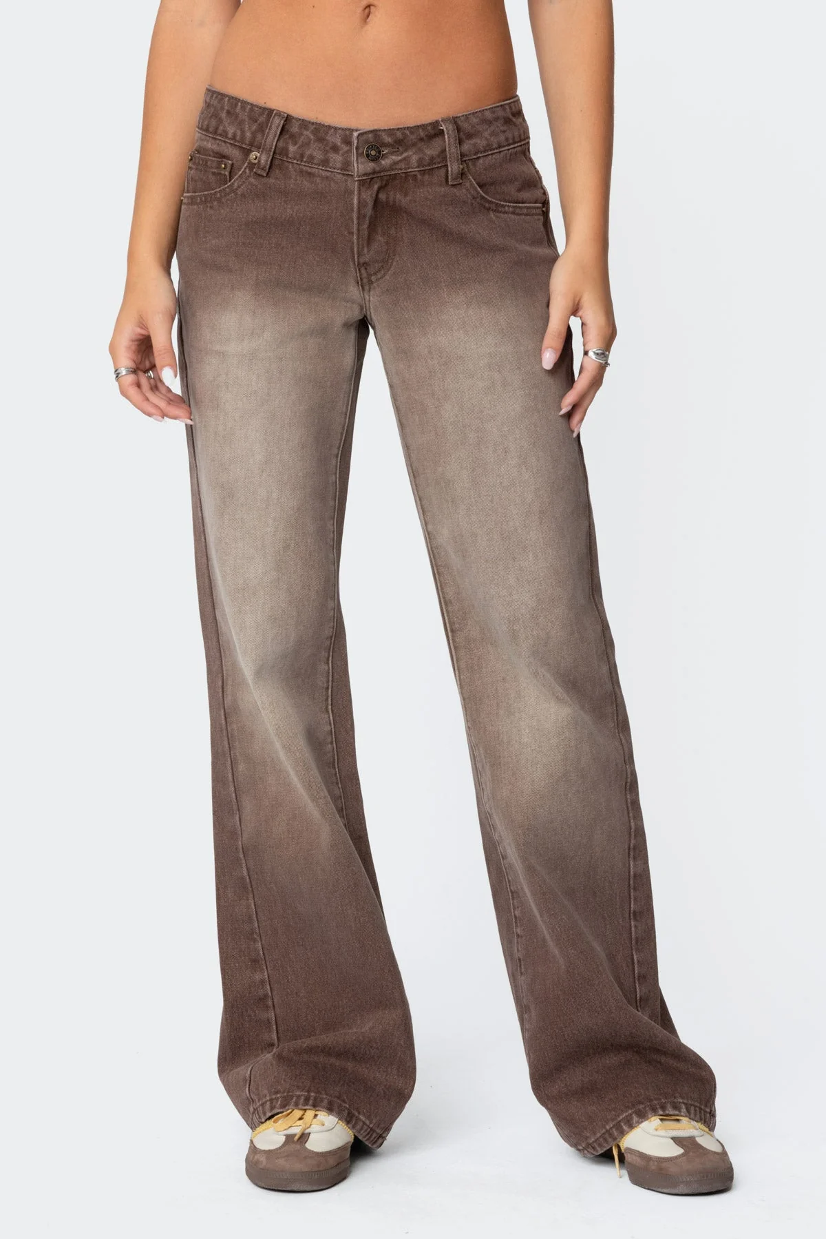 Alysse Washed Low Rise Bootcut Jeans - Image 2