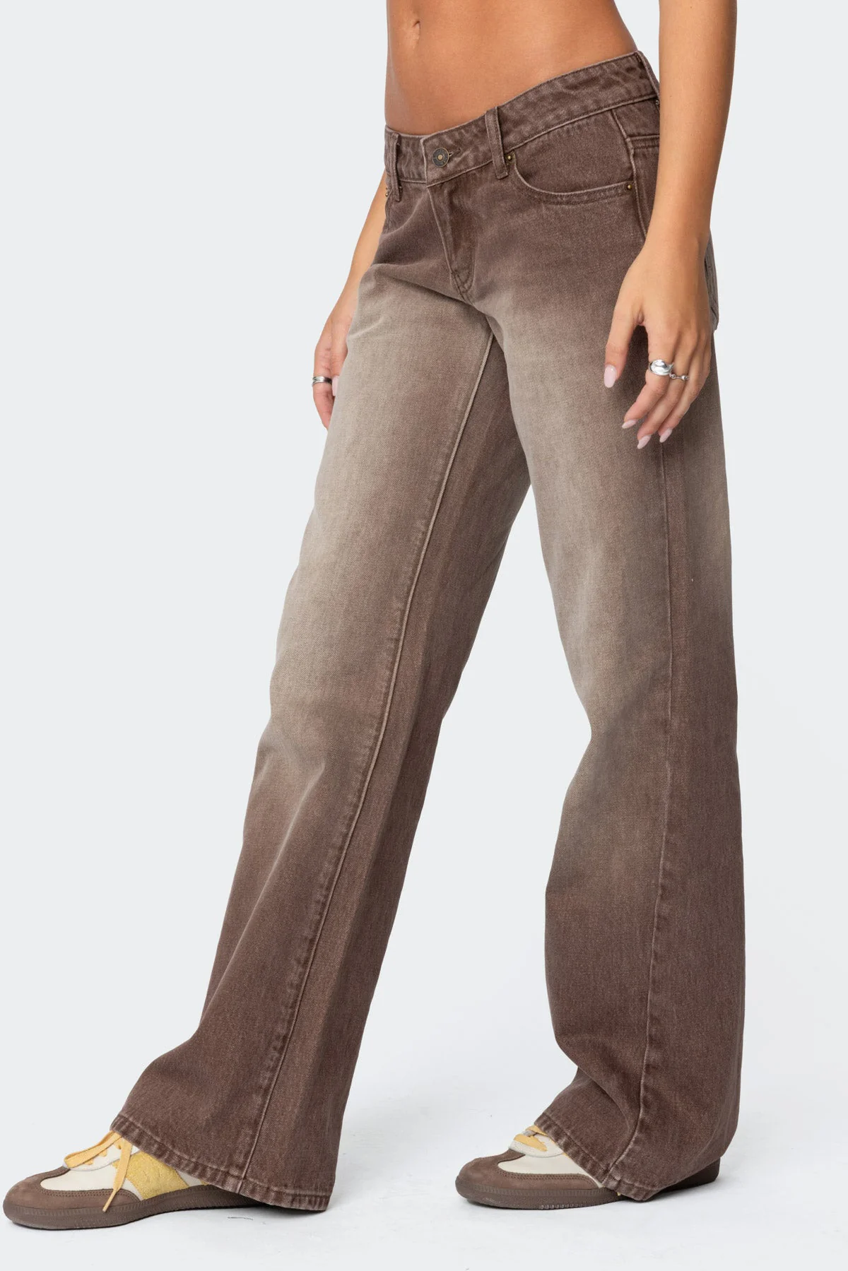 Alysse Washed Low Rise Bootcut Jeans - Image 3