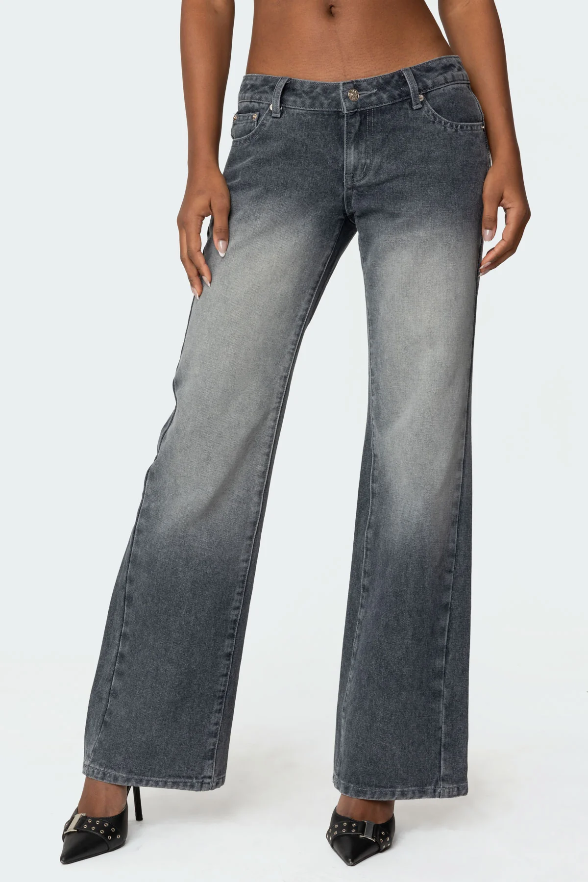 Alysse Washed Low Rise Baggy Jeans - Image 2