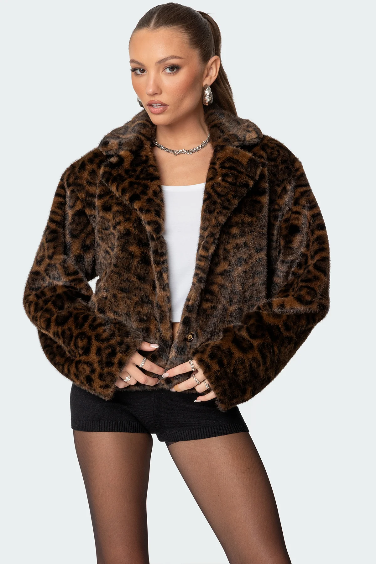 Lady Leopard Faux Fur Jacket - Image 2