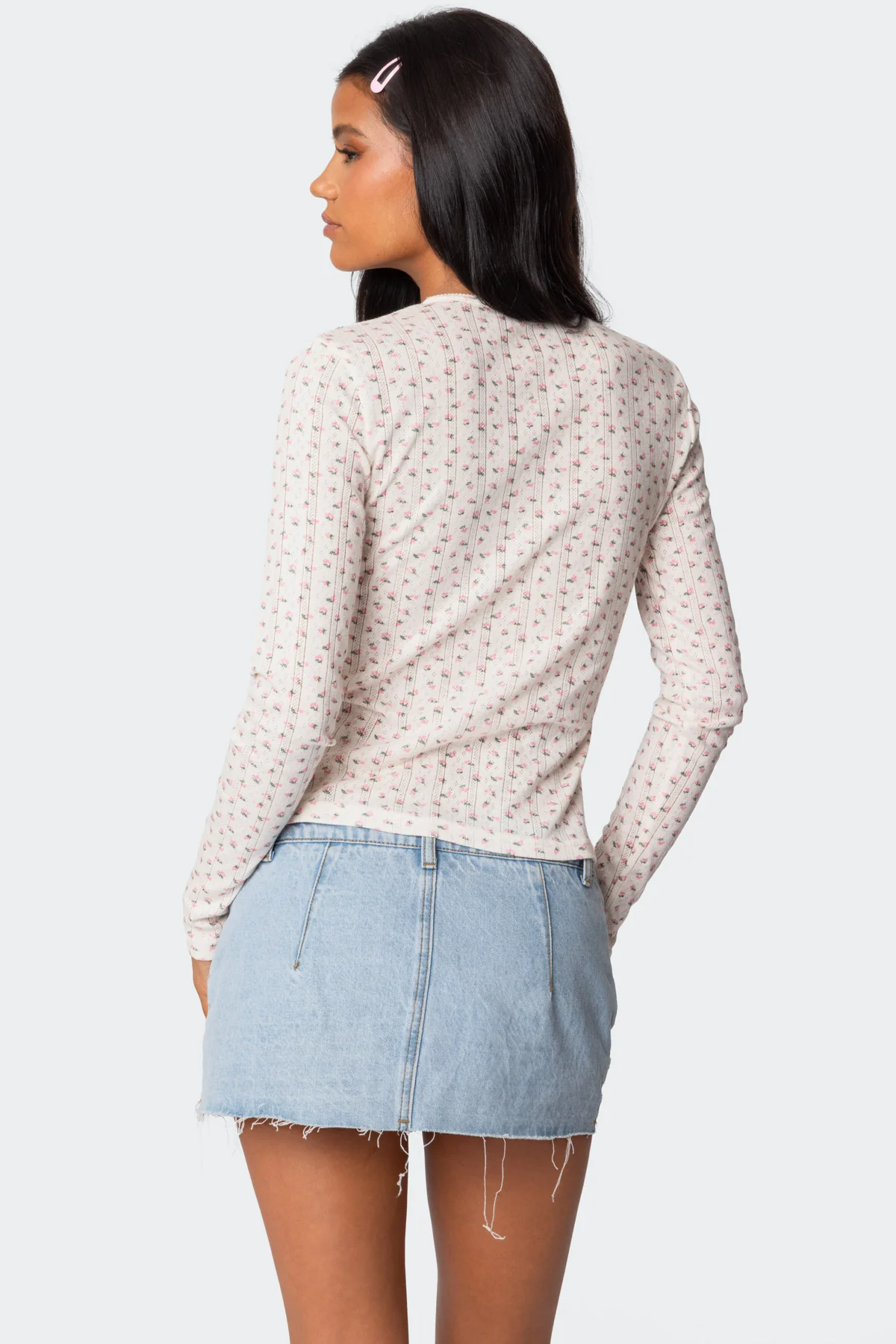 Emery Printed Pointelle Top - Image 5