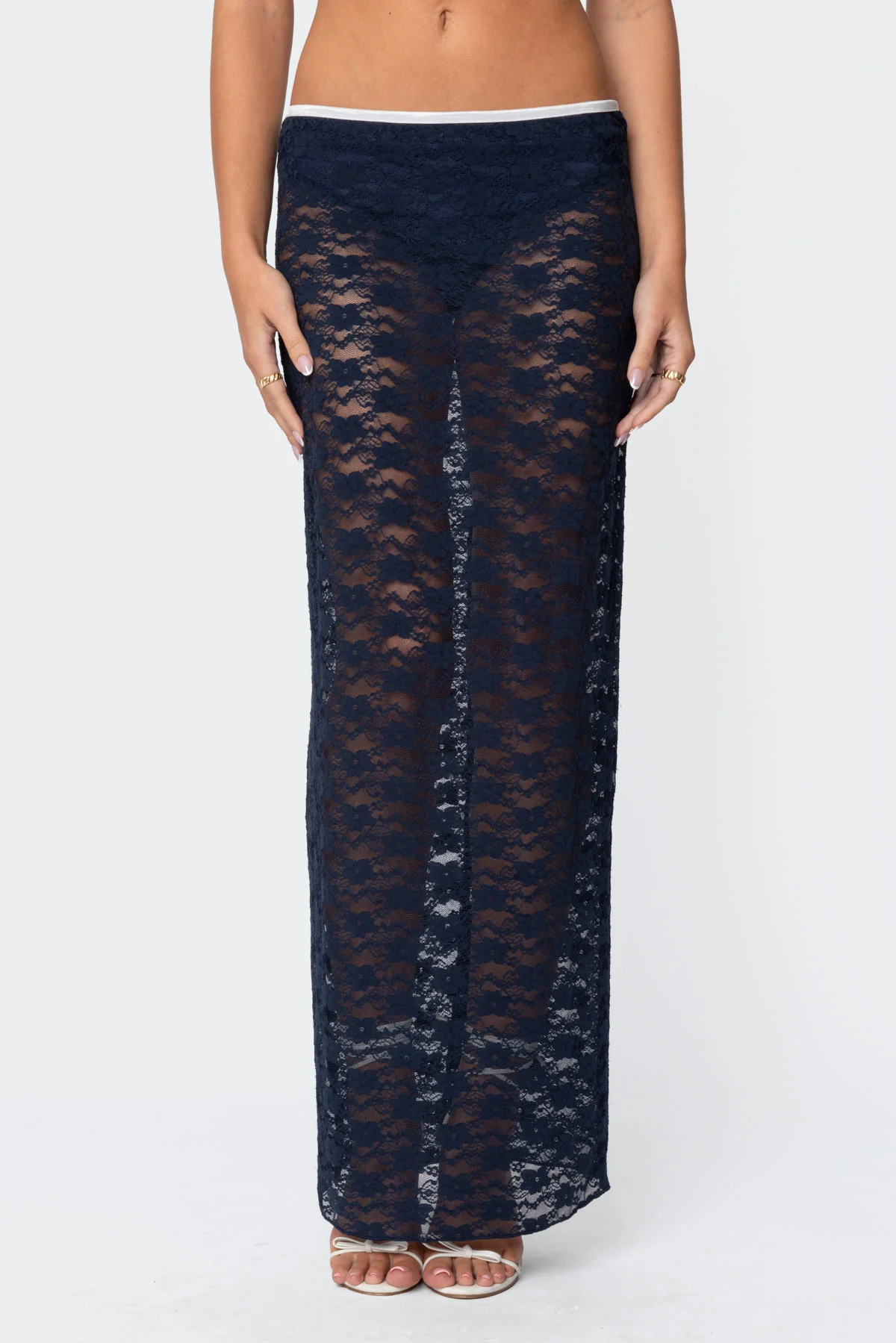 Vara Sheer Lace Maxi Skirt - Image 2
