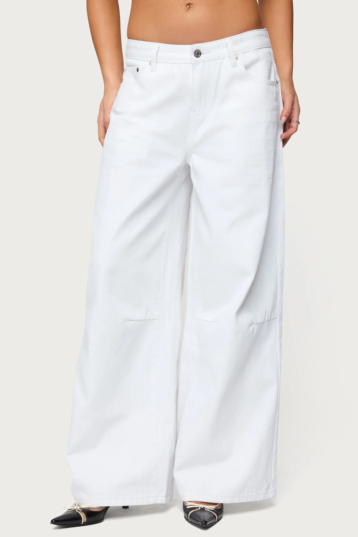 Skater Girl Washed Low Rise Baggy Jeans - Image 2