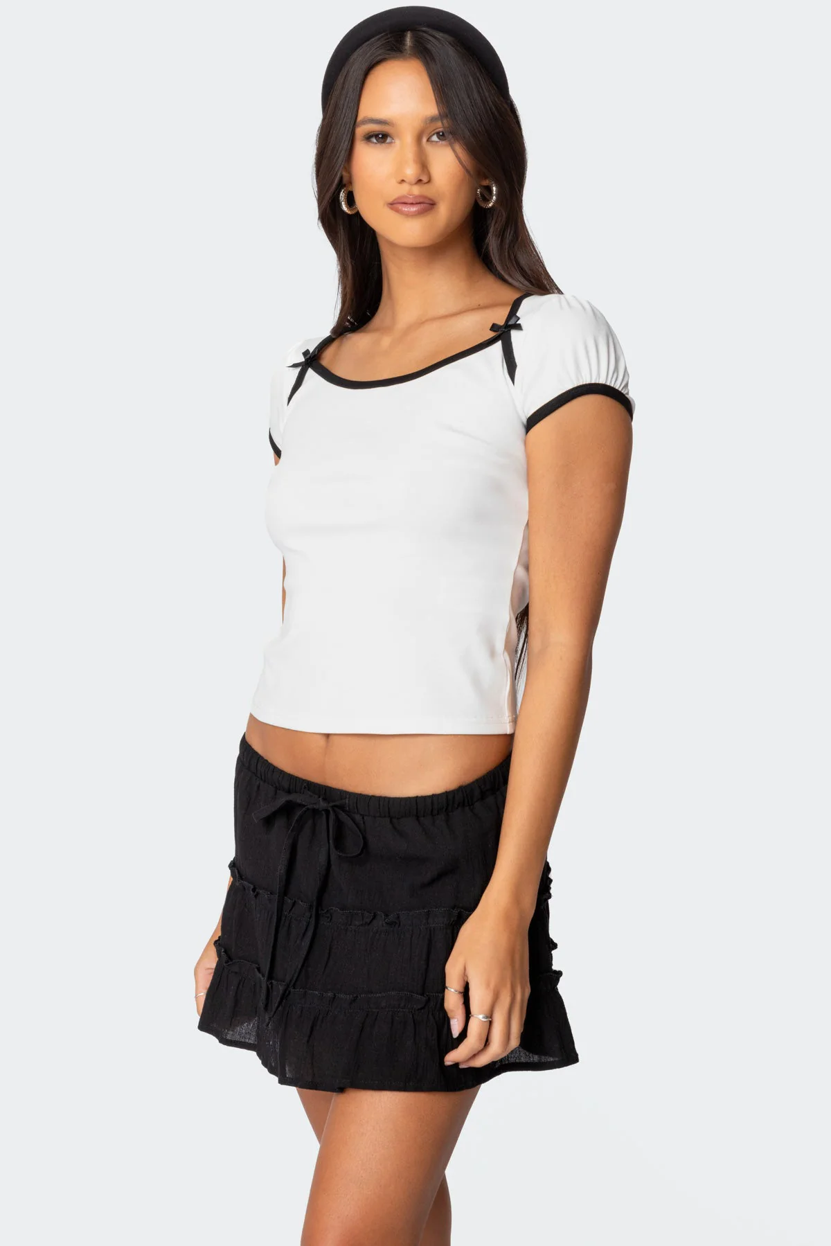 Rashelle Contrast Bow Top - Image 3