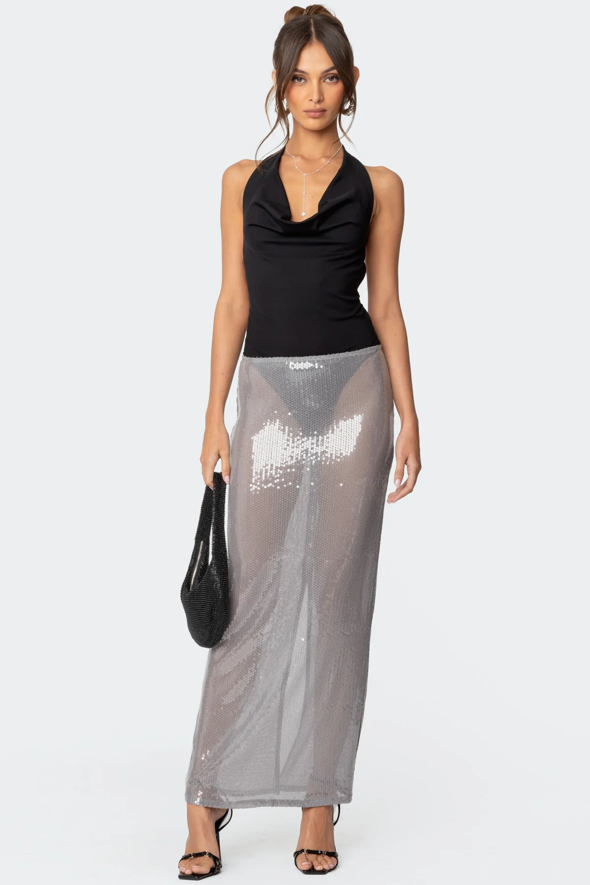 Backless Cowl Neck Bodysuit - Image 2