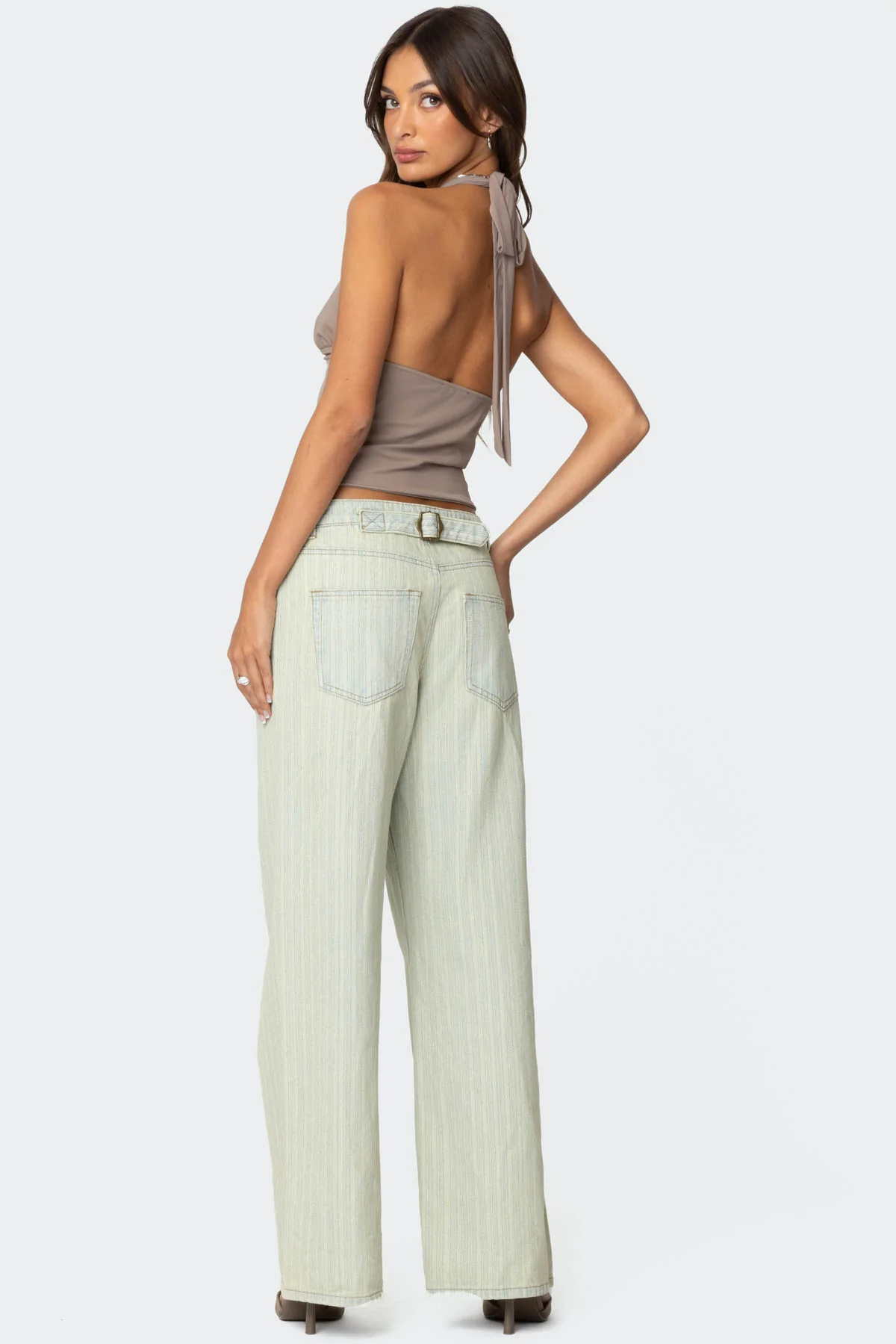 Mila Plunge Neck Halter Top - Image 2