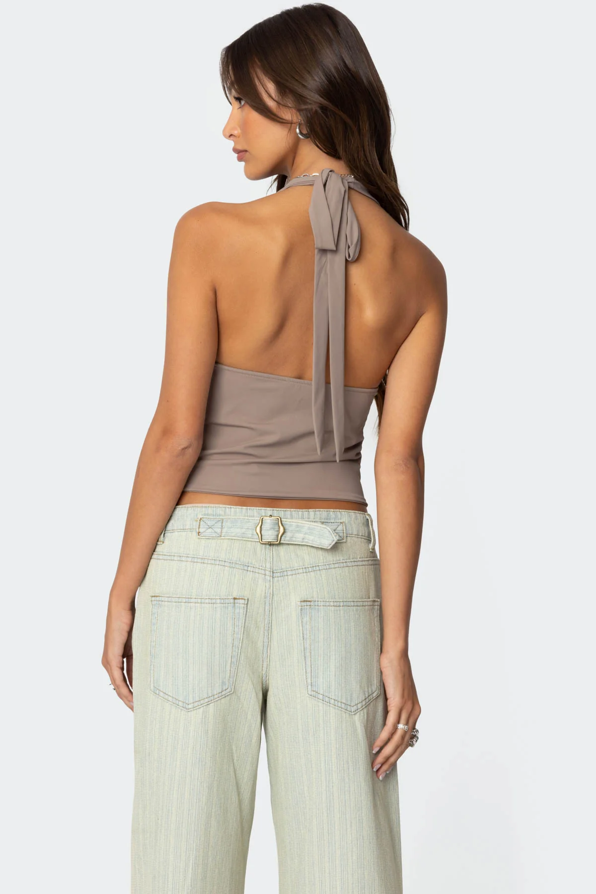 Mila Plunge Neck Halter Top - Image 5