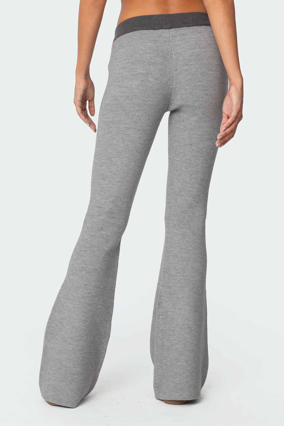 Lei Contrast Knit Flared Pants - Image 5