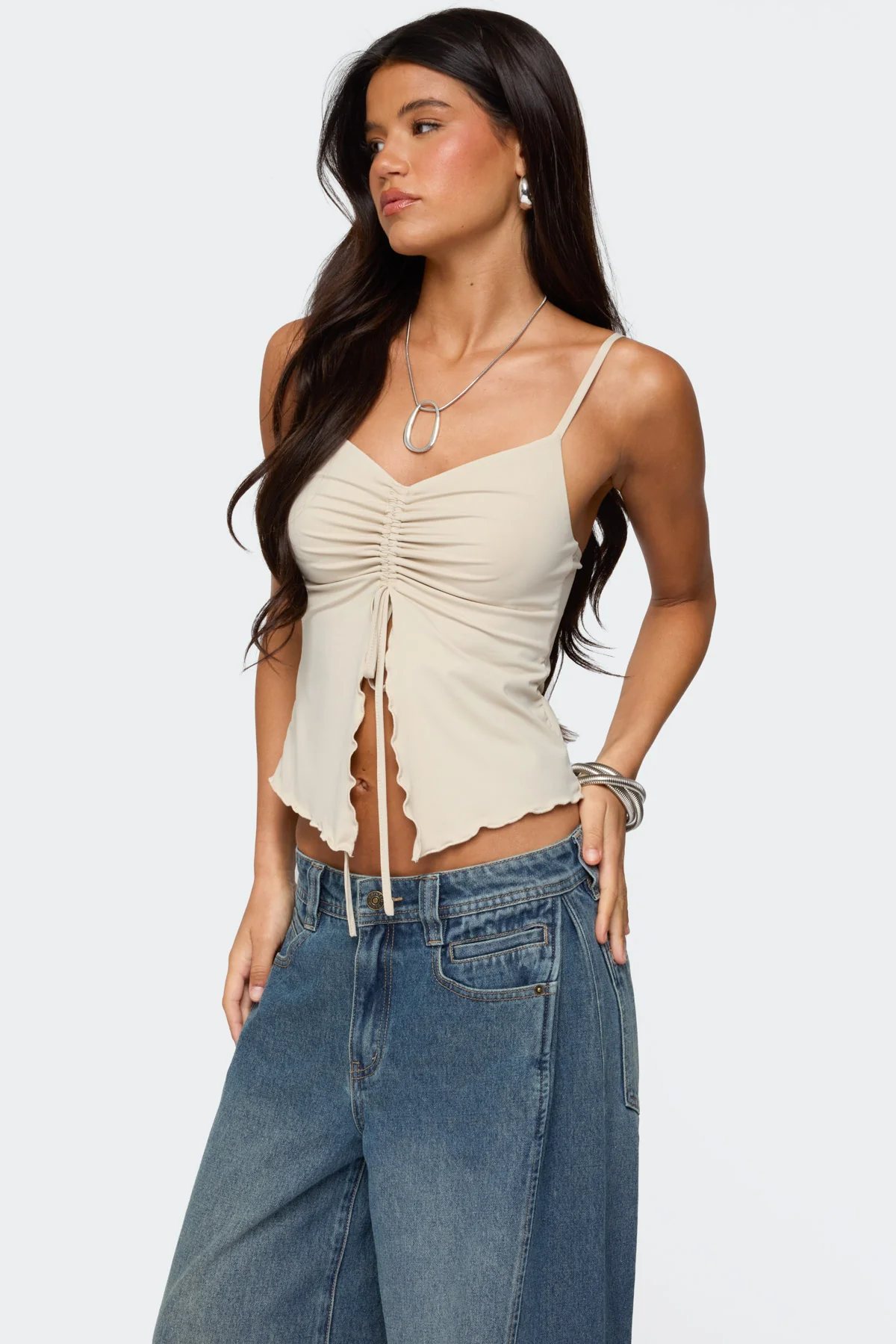 Landon Drawstring Split Front Top - Image 3