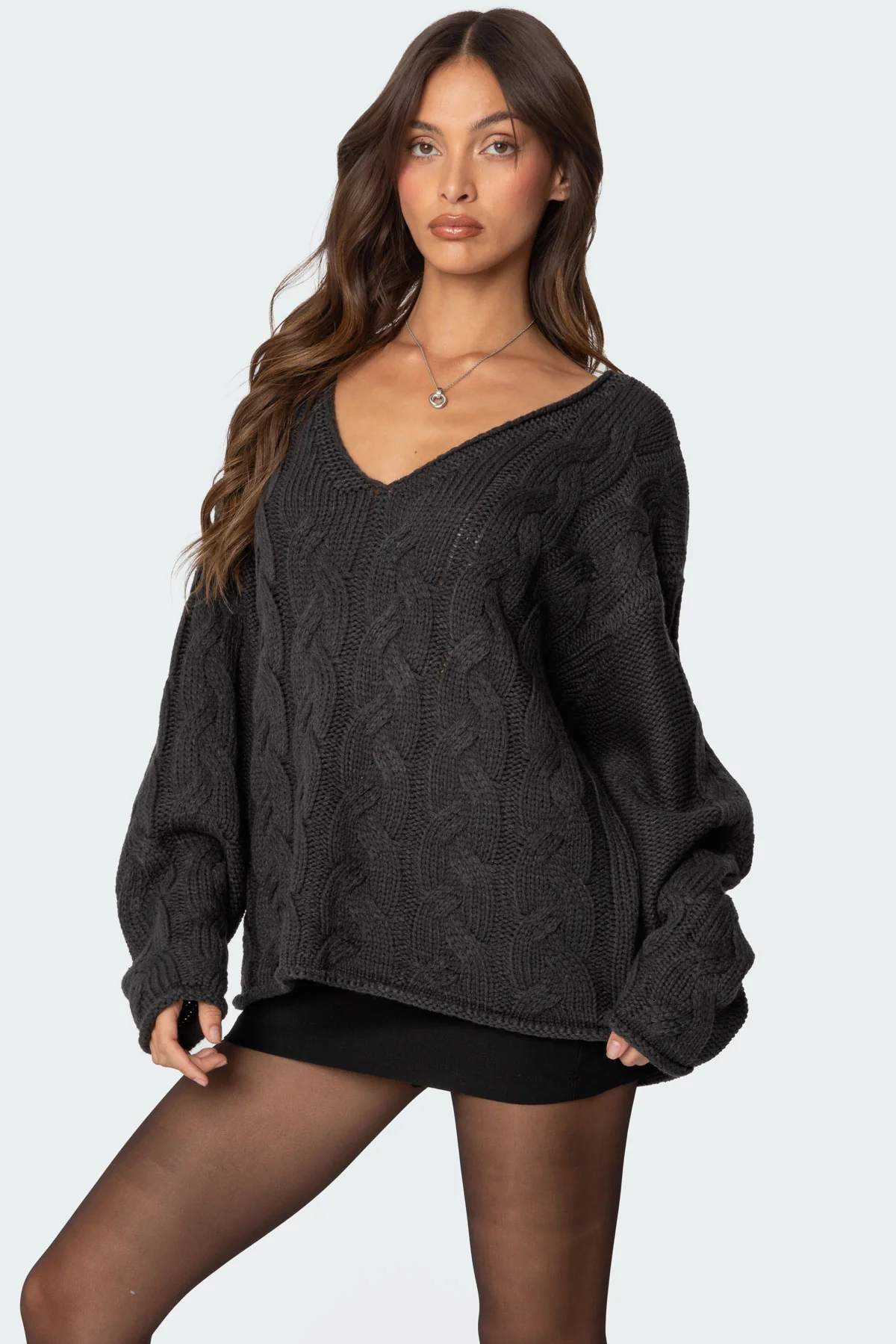 Inga Oversized Cable Knit Sweater - Image 3