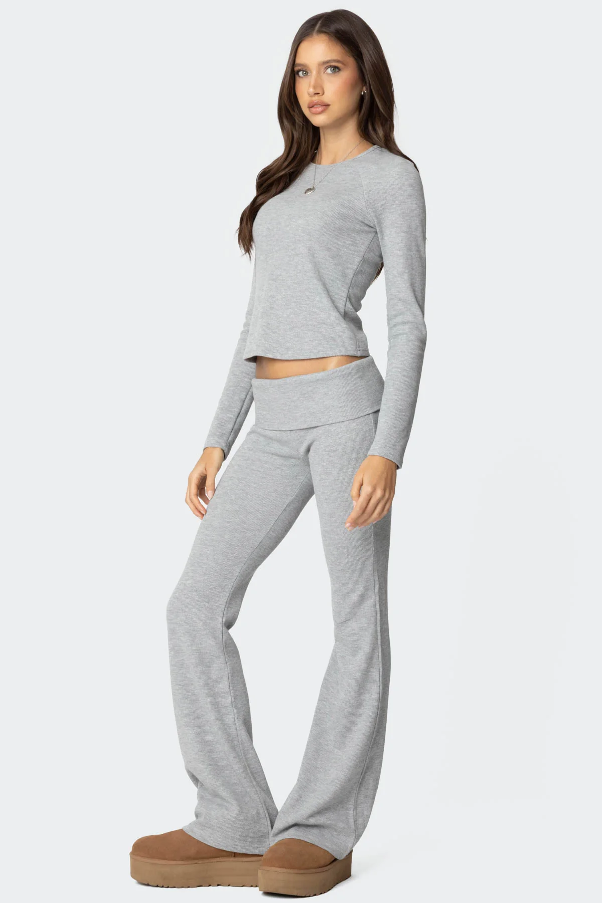 Sab Fold Over Waffle Knit Pants - Image 4