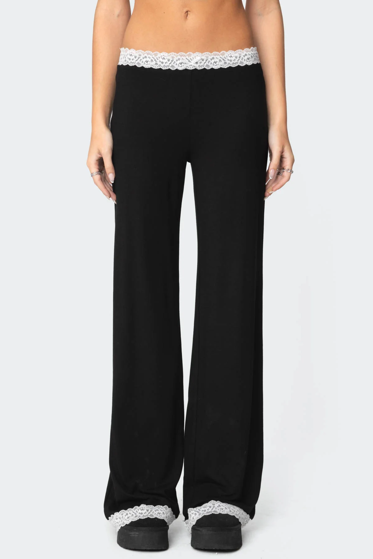 Domino Contrast Lace Trim Pants - Image 2