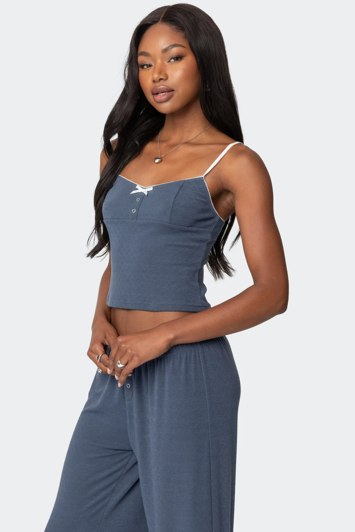 Kleo Pointelle Henley Tank Top - Image 3