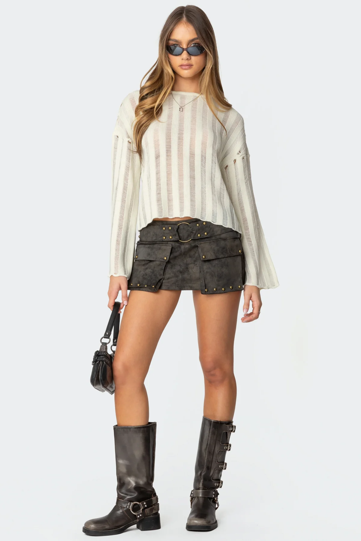 Stripey Shredded Sweater - Image 2