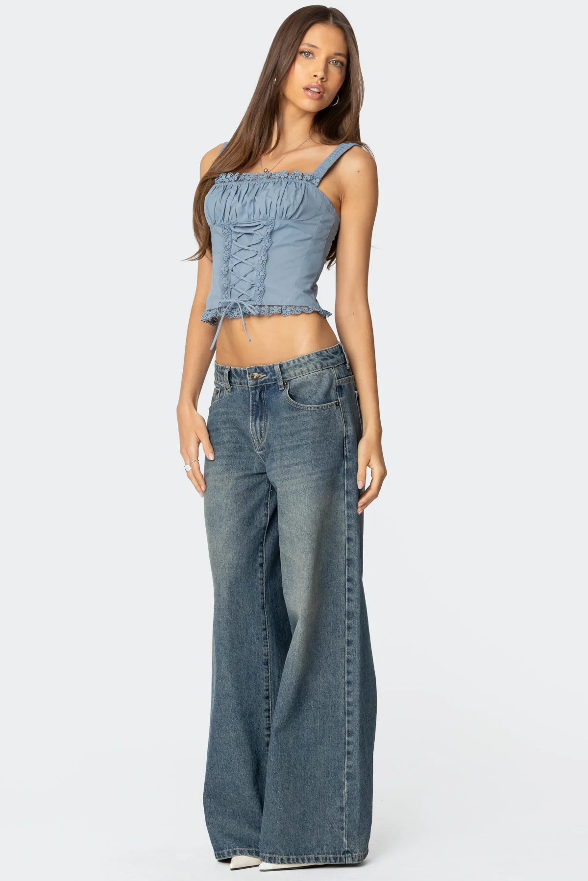 Juliet Ruched Lace Up Corset - Image 4