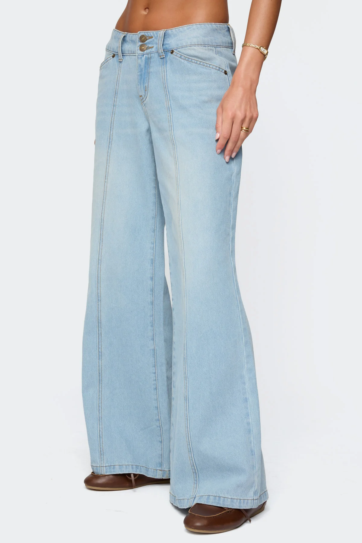 Charlie Panel Stitch Low Rise Bootcut Jeans - Image 3