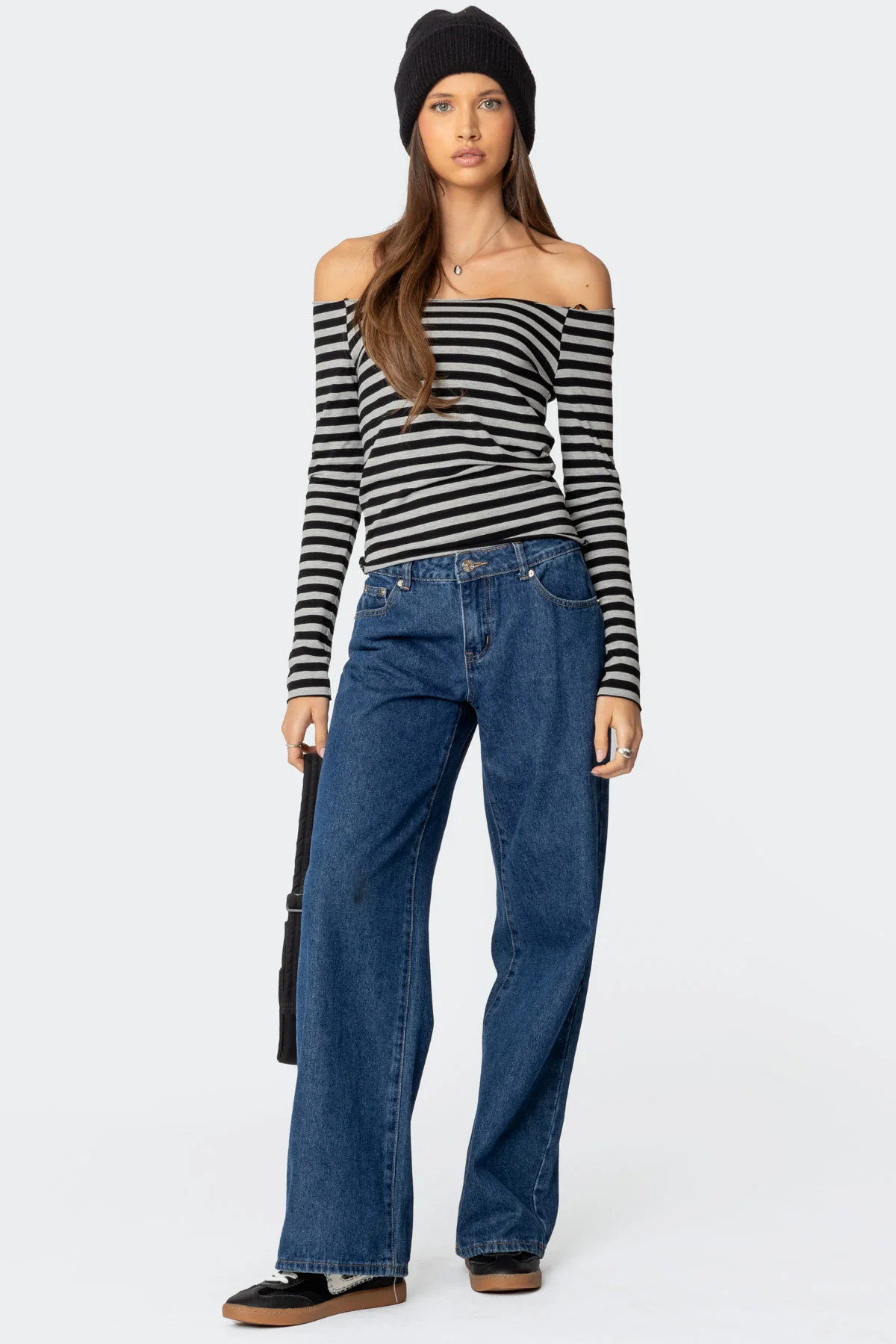 Nelligan Striped Off Shoulder Top - Image 3