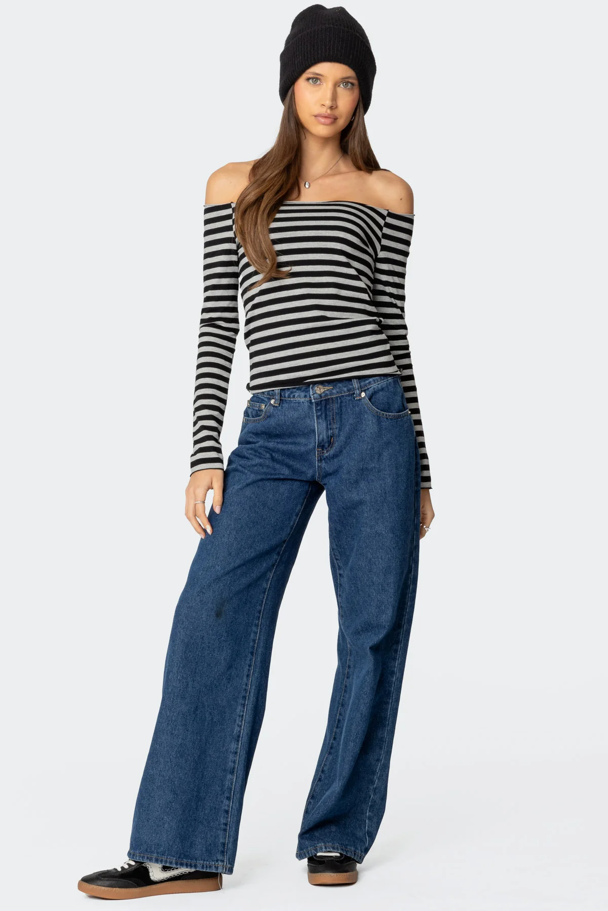 Nelligan Striped Off Shoulder Top - Image 5