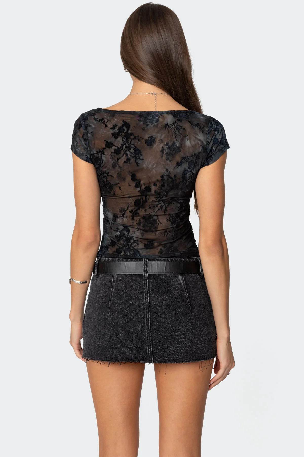 Lacey Mesh Cowl Neck Top - Image 5