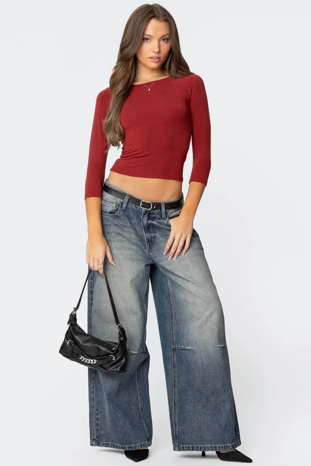 Mary Quarter Sleeve Wide Neck Top - Image 2