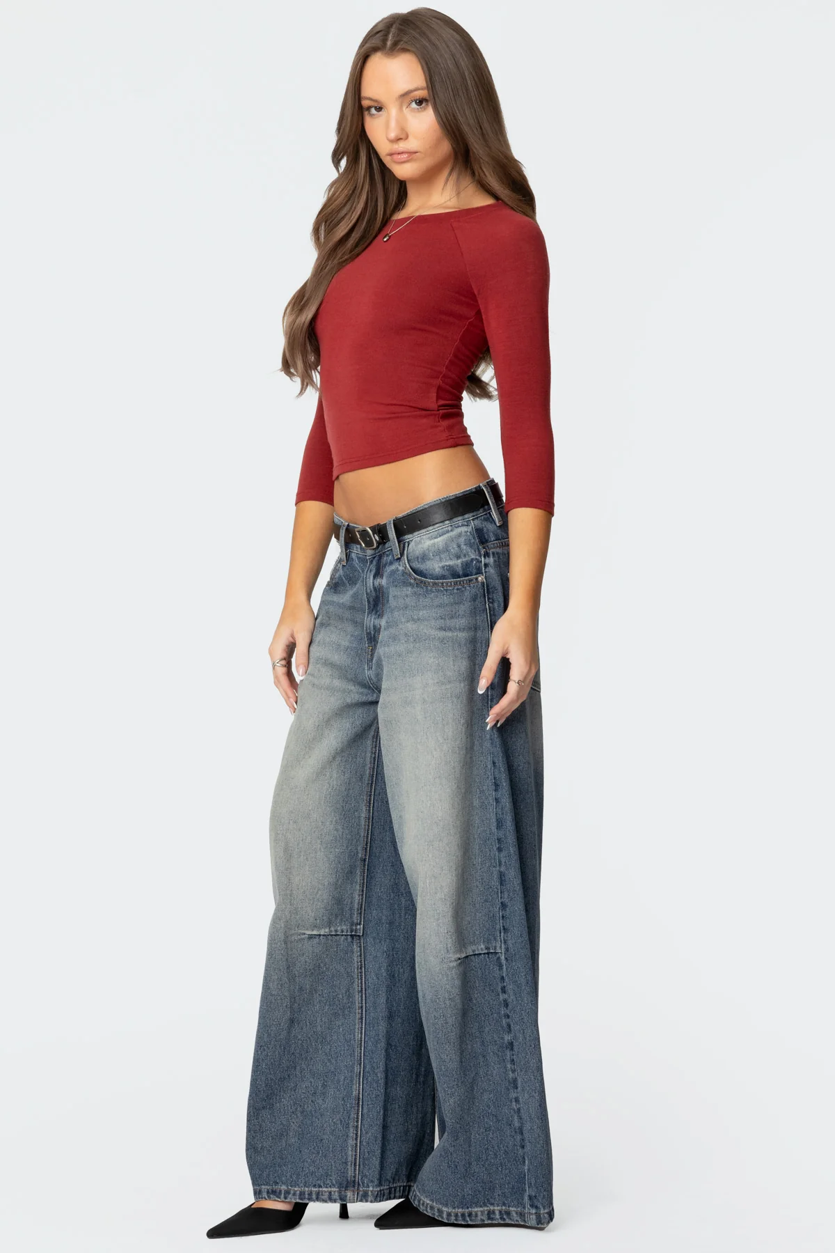 Mary Quarter Sleeve Wide Neck Top - Image 3