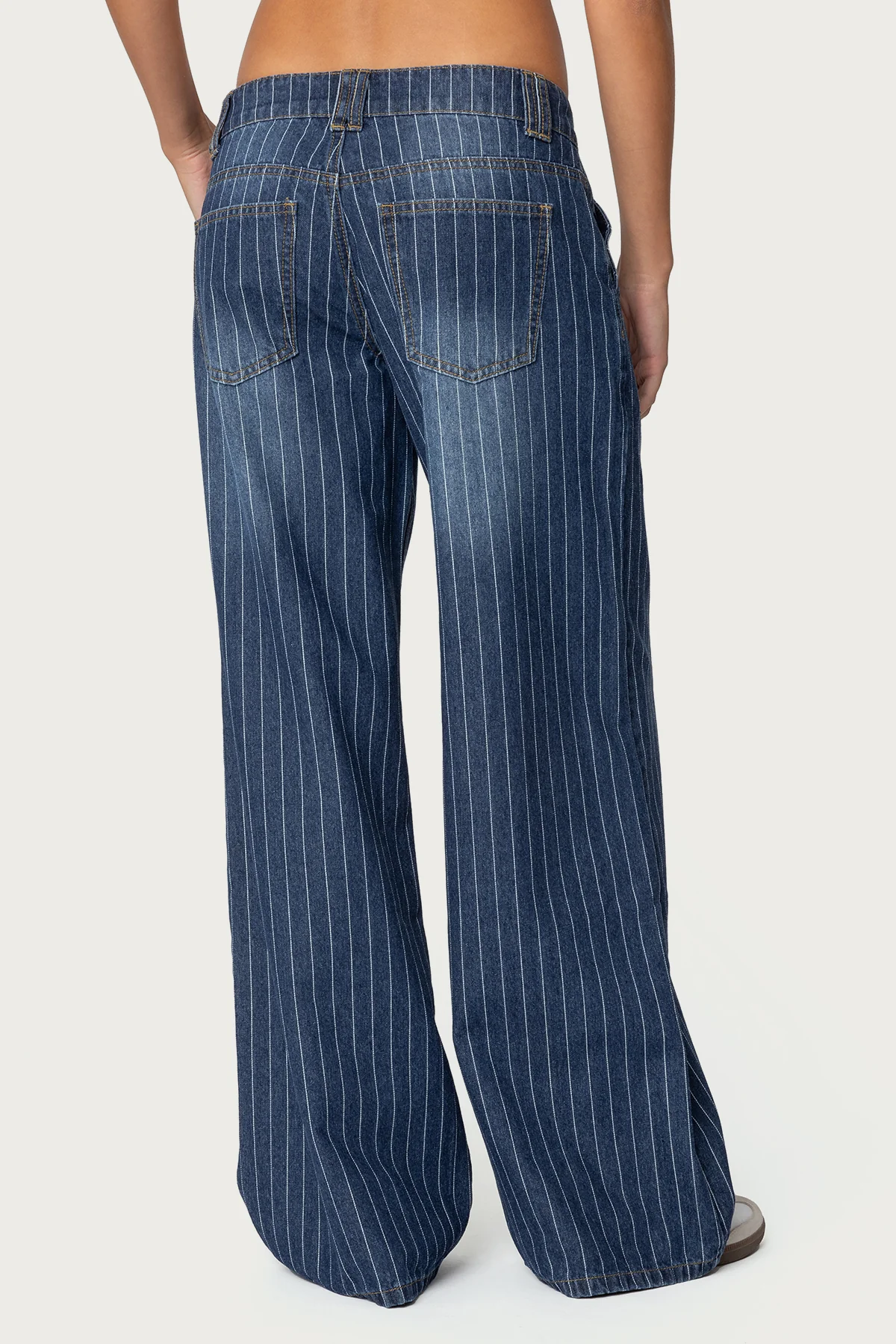 Cory Striped Low Rise Baggy Jeans - Image 5